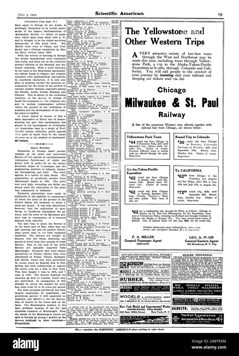 New York Modell und experimentelle Arbeiten Erfindungen entwickelt. Spezielle Maschinen 442 Ost 166 Street New York N.Y. HERSTELLER S. LASSEN SIE Ti5-stirbt und Werkzeuge und fertigen Ihre Artikel bereit für den Markt. Schreiben Sie jetzt - nicht verzögern. Südliche Stanzen sm M FG. Co.899 Clinton St Milwaukee. Wis. E. V. BAILLARD CO 24 Frankfurter Straße. New York. Kiefer Jobben Arbeit alles von einem Wet & auf Antomoblle Insekt Pulver. Prometheus. York. Versiegelte Vorschläge. Versiegelte Vorschläge werden im Büro des Direktors der Volkszählung Washington D.C., bis 2 Uhr 19 Juli empfangen werden. 1909 und dann öffentlich für geöffnet Stockfoto