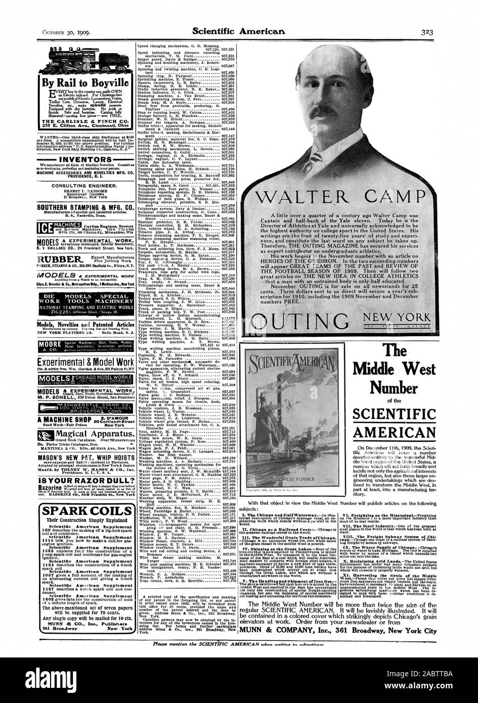 Der mittlere Westen Nummer des Scientific American auf Dezember 1909 llth der Überwachungspersonen wissenschaftliche Amerikaner wird eine Nummer aus, die ganz auf die wunderbaren Mitte dle West Region der Vereinigten Staaten gewidmet ist eine Zahl, die sich breit und anschaulich dargelegt, nicht nur die Interessen der Landwirtschaft der Region, sondern auch die größeren en esstechnik Unternehmen des ritory eingestellt. Copyright 1909 von Mons Co. Luc. WALTER LAGER etwas mehr als vor einem Vierteljahrhundert Walter Lager war Kapitän und die Hälfte der Yale elf. Heute ist er Direktor von Athletik an der Yale und allgemein anerkannt die höchste zu sein Stockfoto