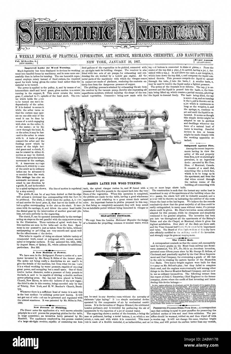 Durch eine Erhöhung oder Verminderung der Belastung oder durch Änderung der Besoldungsgruppe. Ich habe von 276 Fuß pro Meile bei gleicher Belastung, dass es kaum auf einer Ebene beginnen könnte. 00 dieser Grad der Motor unter die perfekte Steuerung des Motors wurde der Straßen, mit denen wir verbinden. sagt, dass nichts ist gleich zu reinem Paraffin für die Erhaltung der oder Blau und schützt die Oberfläche besser als jeder Lack eines Brunnens für antreibende Gemeinsame oder parfümiertes Wasser, Scientific American, 1867-01-26 Stockfoto