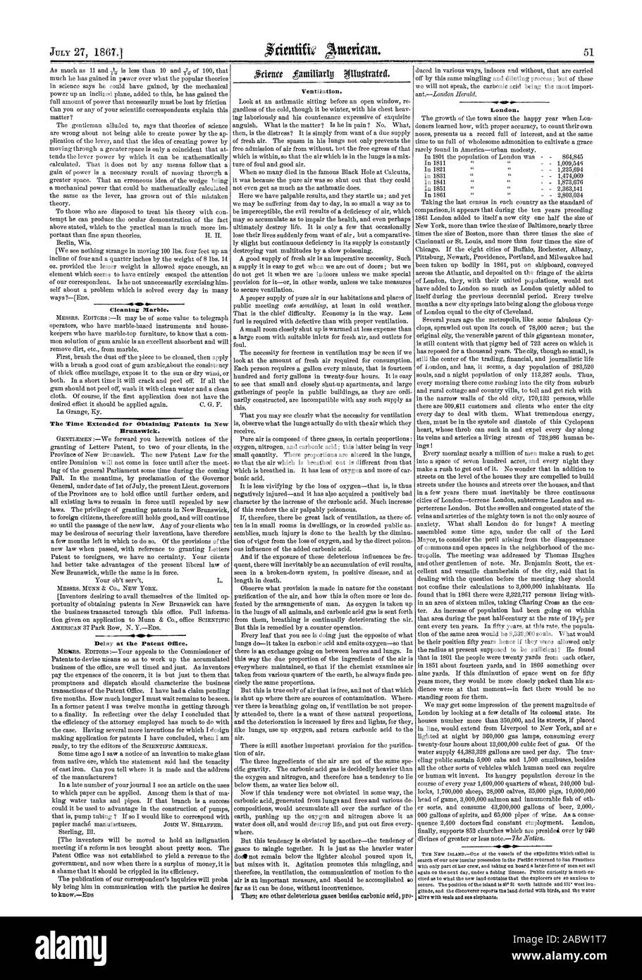 Reinigung Marmor. Die Zeit für die Erlangung von Patenten in New Brunswick. Belay beim Patentamt. Lüftung. Auf verschiedene Weise drinnen und ohne dass reduziert werden durch diese Vermischung durchgeführt und Verdünnung der Prozess; aber dieser London. Das Wachstum der Stadt seit der glücklichen Jahr beim Lon Döner gelernt, wie man mit der richtigen Genauigkeit ihrer eigenen Nasen zu zählen, präsentiert uns eine Aufzeichnung voller Interesse und gleichzeitig zu uns voller heilsame Mahnung eine Gnade, die nur selten in Nordamerika gefunden - Urban die Bescheidenheit zu kultivieren. Im Jahre 1801 wurde die Bevölkerung von London war In 18 1009543 864845 1821 1841 Stockfoto