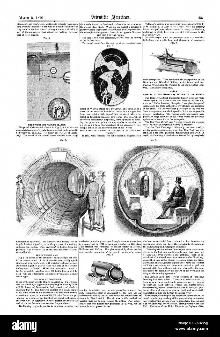 Eröffnung des Broadway Tunnel an die Öffentlichkeit., Scientific American, 1870-03-05 Stockfoto