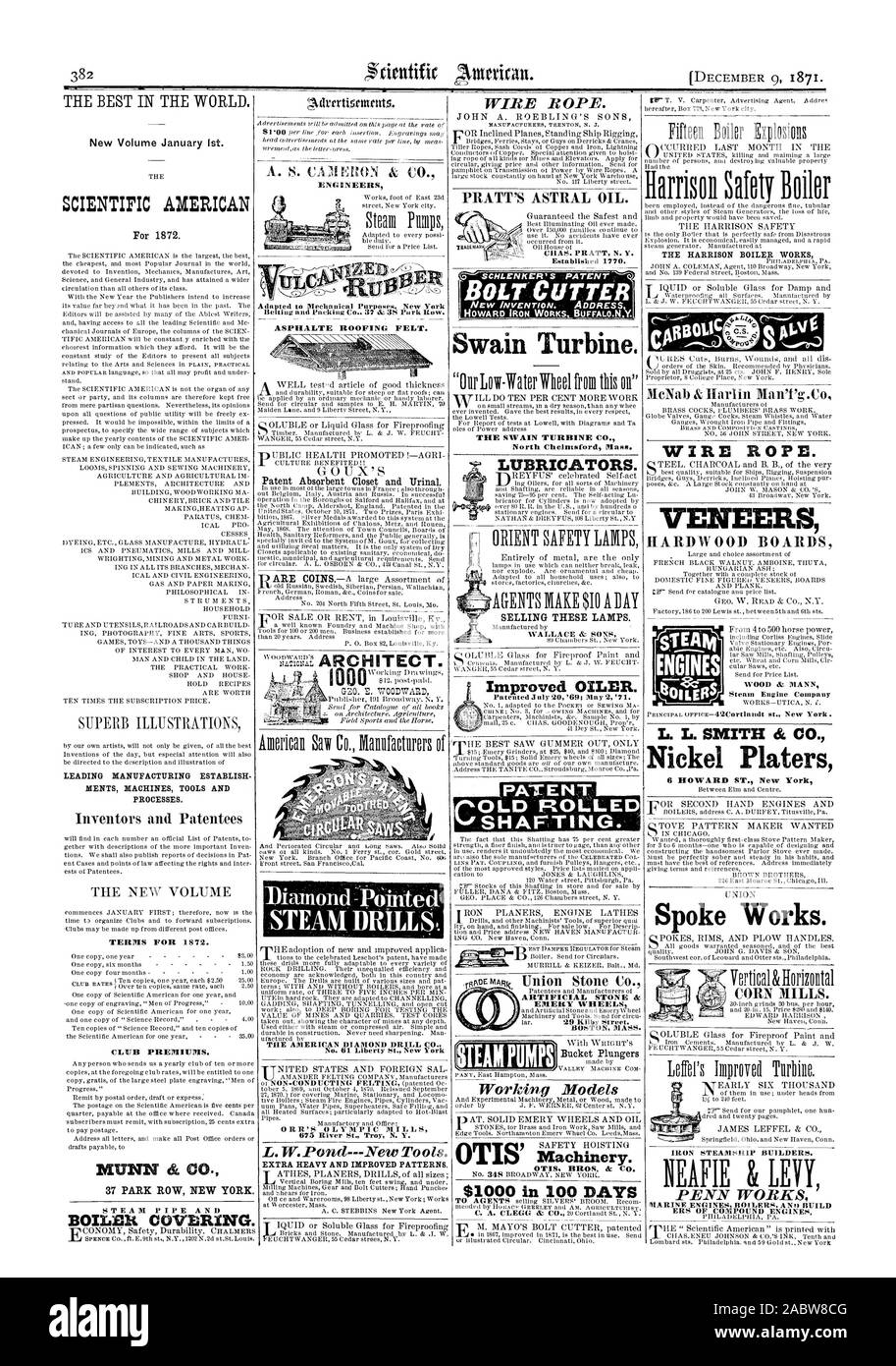 Schmirgel RÄDER BOSTON MASS. Modelle 1000 $ in 100 Tagen MeNab & Harlin Tila nicht 'g.C DRAHTSEIL. Furnier LAUBHOLZ BOARDS L.L. SMITH & Co. Nickel Http://chromitierung.surtec.com 6 HOWARD ST. New York Penn FUNKTIONIERT'ERS VON ZUSAMMENGESETZTEN MOTOREN A. S. CAIIHMON & Ingenieure für mechanische Zwecke angepasst. New York Beitiag und Verpackung Co 37 & 38 Park Row. ASPHALTE DACHPAPPE. Diamond lkiinted das AMERICAN DIAMOND DRILL CO Nr. 61 Liberty St. New York ORD OLYMPISCHEN MÜHLEN 675 River St. Troy, N.Y., L. W. Teich - Neue Werkzeuge. EXTRA SCHWERE UND VERBESSERTE MUSTER Swain Turbine. Drahtseil. PRATT'S ASTRAL ÖL. Bolzenschneider CHAS. PRATT N.Y Stockfoto