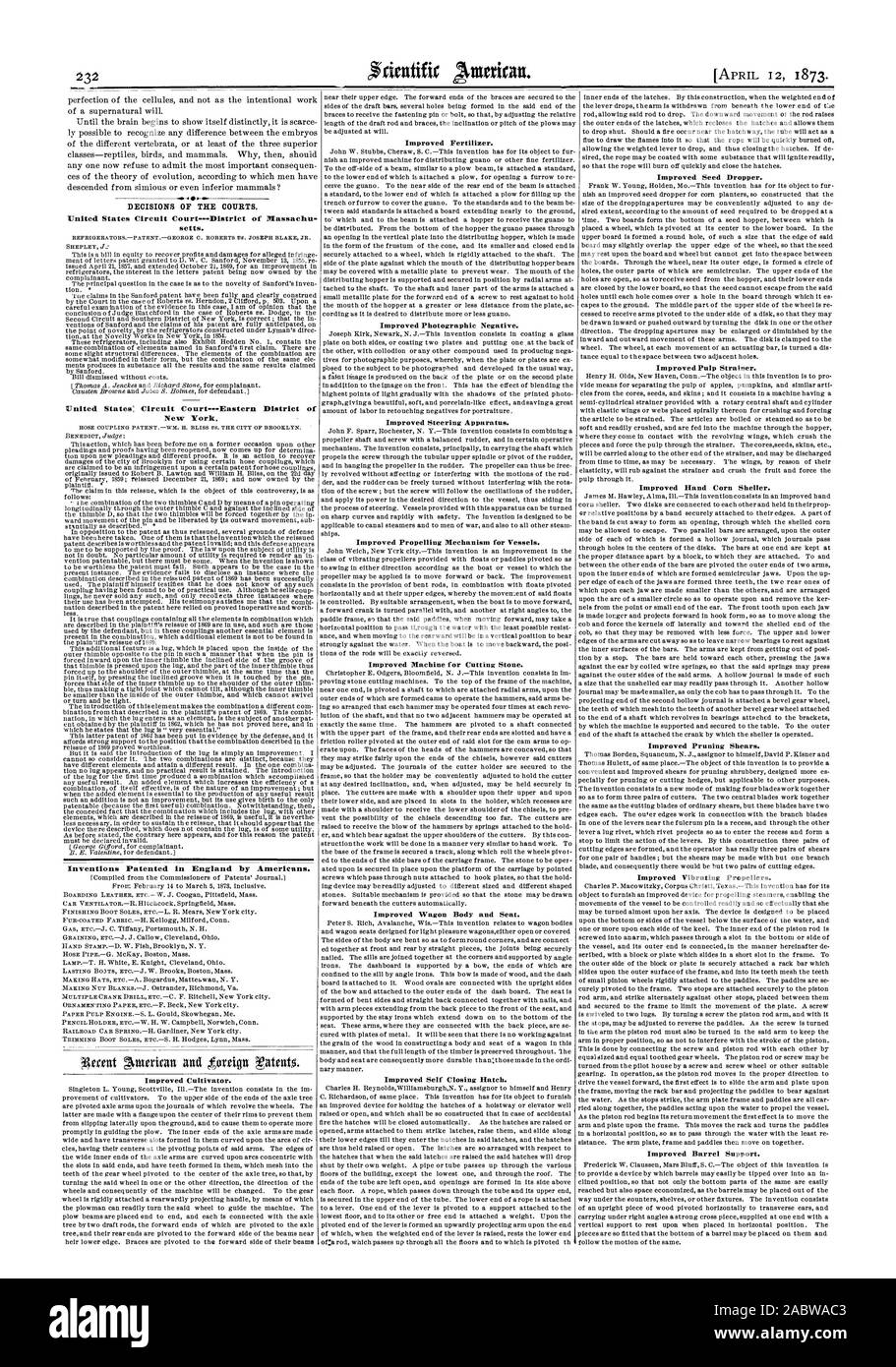 Entscheidungen der Gerichte. Pflastersteine. United States; Stromkreis  CourtEastern Bezirk von New York. Patentierter Erfindungen in England durch  die Amerikaner. Verbesserte Grubber. Verbesserte Dünger. Verbesserte  photographische Negativ. Verbesserte ...