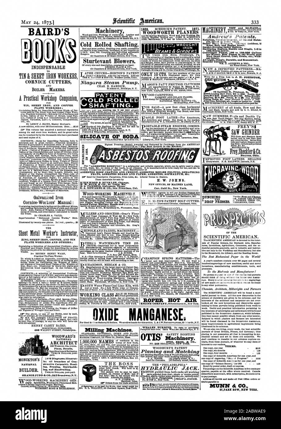 Gesims SCHNEIDER KESSEL ENTSCHEIDUNGSTRÄGER. 0 Zinn-laken EISEN UND KUPFER PLATTE ARBEITNEHMER; Verzinktem Eisen Cornice-Workers' Handbuch: ZINK BLECH Kupfer und Zinn Teller und Sozialarbeitern; nationale Architekten Details ORANGE JUDD & Co 245 BroadwayN. Y. Maschinen kalten Shafting gerollt. Sturtevant Gebläse. Silikat OP SODA 00 .25 00 EINE ARBEITERKLASSE Fräsmaschinen. WOODWORTH PLANERN UND BALKEN RDERS ADR. Gold St. New York. ROPER HEISSE LUFT Gm. Teil. lcaLrs fr. Adresse G. BtInaouG Ge.. aortland Ualao. Geräuschlos Reibung gerillt oder Ausgerichtet Hoist ere Geeignet für alle wollen. Sicherheit Store Aufzüge. Verhindern Unfall II Seil Stockfoto