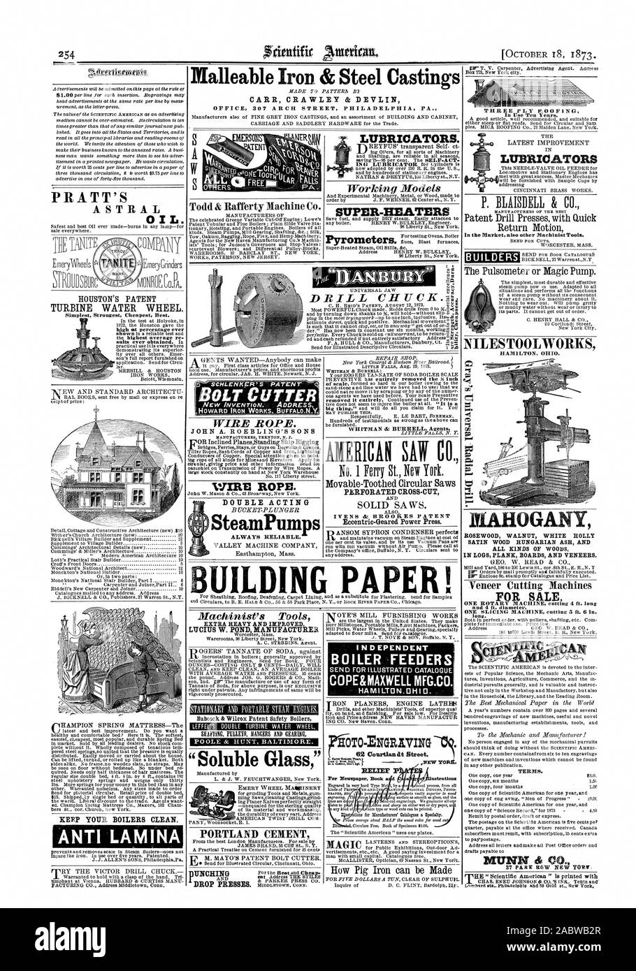Drahtseil. Drahtseil. Amerikanische sah C PERFORIERTE QUERSCHLAG IN KESSEL FEEDER BEWÄLTIGEN & MAXWELL Mfg. Co. HAMILTON OHIO. In zehn Jahren verwenden. Begriffe. PRATT'S ÖL. Einfachste stärkste Günstigstes besten hohen Prozentsatz je lösliche LUCIUS W.'S POND HERSTELLER Glas "HOTO - ENCIRIVING 62 Courtlan auf der Straße. Ustrations RELTEE P Temperguss & Steel Castings CARR CRAWLEY & DEVLIN OFFICE 307 ARCH STREET PHILADELPHIA, PA., lirg Öler. SUPER-Heizungen DOPPELT WIRKENDEN SteamPumps SCHMIERSTOFFGEBER NILESTOOLWORKS HAMiLTON. OHIO. Mahagoni eine rotierende Maschine schneiden 4 Fuß lang und 4 Fuß Durchmesser. Eine AUFSCHNITTMASCHINE schneiden Stockfoto