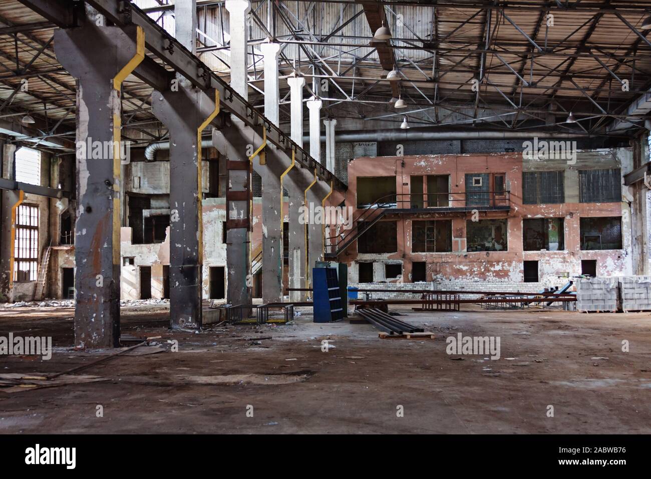 Leere verlassenen Fabrik von Metallerzeugnissen Herstellung. Stockfoto