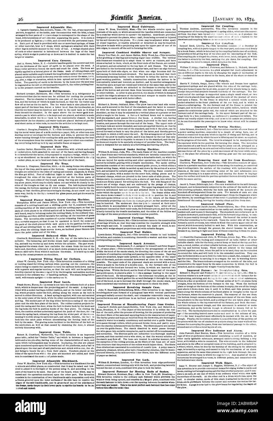 Verbesserte ausgewogene Schieber. Verbesserte Kippen stehen für Ballonflaschen. Verbesserte Türverriegelung. Verbesserte Spiel Tabelle. Optimierter einstellbarer Tafel. fsme Rahmen vertieft in Ihren unteren Parte = in der Lage, die Karten neu zu werden. Verbesserte Hand Grubber. Verbesserte Schaden-kosten-Stoppeln Rasierer und Schaber. Verbesserte Pflug. Verbesserte sprach Einstellung der Maschine. Verbesserte Beförderung Rad. Verbesserte Werkzeughalter. Verbesserte Funkenfänger. Verbesserte revolvierenden Musterkoffer. Verbesserter Prozess der Herstellung von Papier aus Körnern. Verbesserte Sicherungsmutter. Verbesserte Halter für das Treffen Schienen von Schärpen. Vor diesem oflice für einige Zeit verbessert Stockfoto