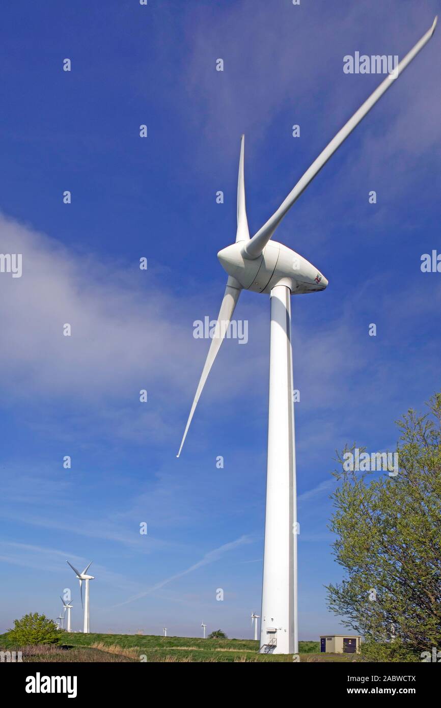 Windpark bei Emden in Ostfriesland, Stockfoto