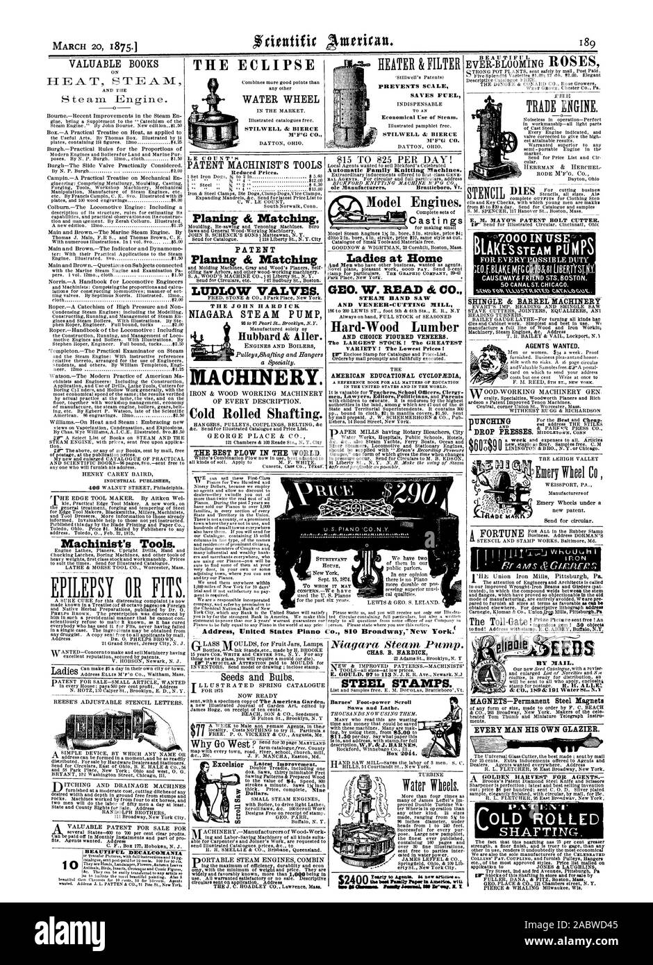 Den größten Bestand! Die größte Vielfalt! Die Niedrigsten Preise! AMERICAN EDUCATIONAL CYCLOEDIA STAHLSTEMPEL. Barnes' Fuß-power Blättern Sägen und Drehbank. Box 2044. Die Toll-Gat Magnete - Permanente Stahl Magnete jeder Mensch seine eigene Glaser. Kaltgewalzte SHAFTTNG. Kalte Shafting gerollt. Hubbard & Allen patent Hobeln ik Mate LUDLOW VENTILE DIE JOHN HART ICK LE COUNT'S PATENT MASCHINIST TOOLS reduzierte Preise. Dollar. Es ca 0 rtin E.M. MAYO'S PATENT BOLZENSCHNEIDER. CAUSEWAY & FREUND STS. 80 STO N. SO CANAL ST. CHICAGO. Kies & BARREL MASCHINEN AGENTEN wollten. RAUV UV Die beat Paaelly Dipm la Amerika willst 13 3 VON Stockfoto