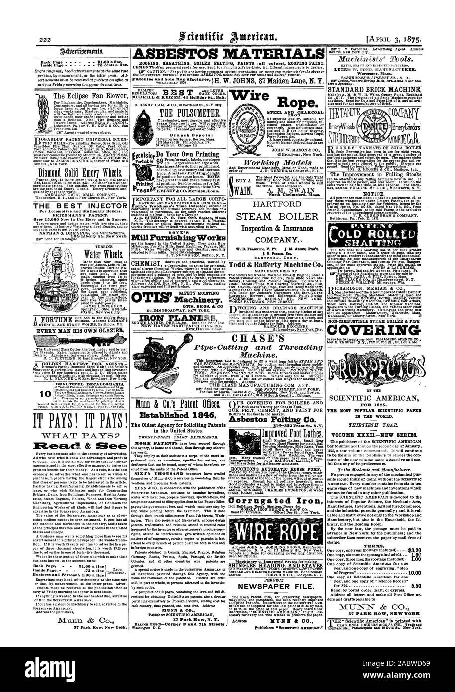 In den Vereinigten Staaten. Asbest Filzen.de HAUS HOUGHTON AUTOMATISCHE PUMPE Wellblech SCHINDELN RUBRIK UND STANGEN, perfekte ZEITUNG DATEI. Verlage" Sunurrzyte Axuaroar." bemerken. Alte ROLLET. 5. ArTawc.; c NICHTBRENNBARE DAMPFKESSEL und Rohre für die Verbesserung der Fu. ing Stocks DIE POPULÄRSTEN WISSENSCHAFTLICHEN PAPIER DER WELT BAND XXXIL - NEUE SERIE. Begriffe. Der "Scientific American" ist mit Asbest MATERIALIEN DACHEINDECKUNG UMMANTELUNG KESSEL FILZEN Farben gedruckt (alle Farben) BEDACHUNG FARBE Mühle FurnishingWorks Maschinen. OTIS BROS. & C EISEN HOBEL Drahtseil. Stahl und Kohle Bügeleisen Dampf Stockfoto