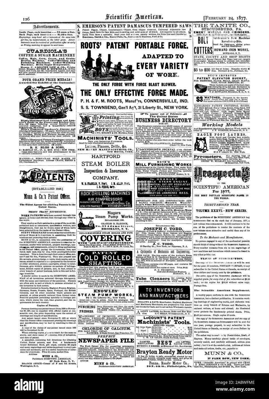 S. EMERSON PATENT DAMASKUS GEHÄRTETE SÄGEN WURZELN "PATENT PORTABLE FORGE ANGEPASST T jede Vielzahl 01' arbeiten. Die einzige Schmiede mit BLAST GEBLÄSE KRAFT. Die einzige wirksame Forge gemacht. STEAM BOILER Inspection & Insurance Company. W. B. MIMI T. Post. 1.1=II PIA ROCK BOHRMASCHINEN Niagara BROOKLYN N.Y. NICHTBRENNBARE DAMPFKESSEL UND ROHR OVERIN der United States BUSINESS DIRECTORY NOYE 8 MÜHLE FURNISHINC Die HOADLEY PORTABLE DAMPFMASCHINE FUNKTIONIERT. JOSEPH C. TODD J. C. TODD E ALTE GEROLLT SHAFTING. KNOWLES' Dampf Pumpe arbeitet pressen. Natriumchlorid oder Kalzium. Perfekte ZEITUNG DATEI NUNN & Co. FÜR ERFINDER UND Stockfoto