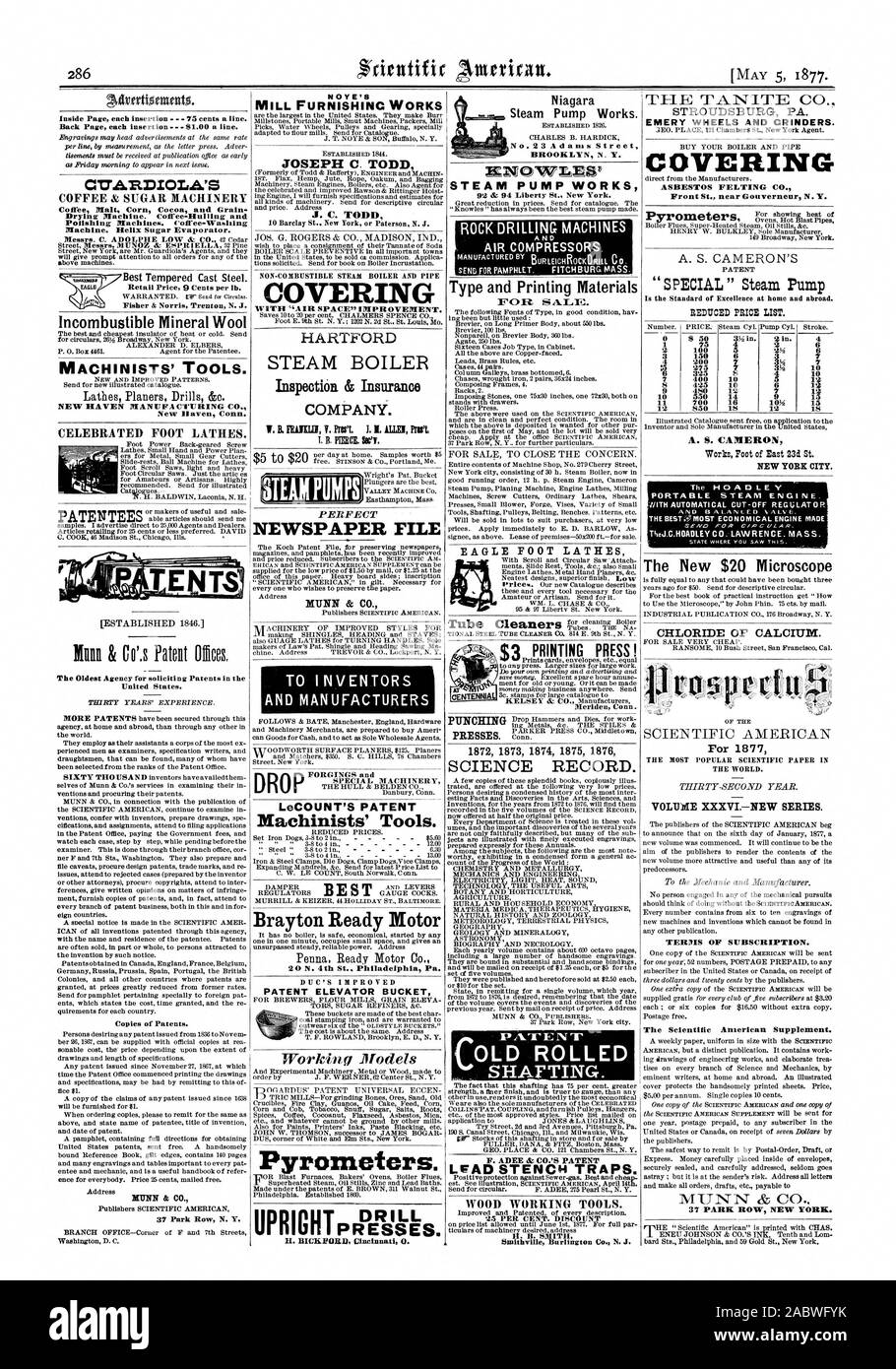 Trockner. Coffee-Hulling- und Poliermaschinen. Coffee-Washing Maschine. Helix Zucker Verdampfer. Fisher & Norris Trenton NEW JERSEY nichtbrennbarer Mineralwolle MASCHINISTEN' TOOLS. NEW HAVEN MANU FA CTURING CO New Haven anschl. in den Vereinigten Staaten. MUNN & CO 37 Park Row N.Y. N MÜHLE FURNISHINC WERKE JOSEPH C. TODD J. C. TODD OVERING MIT 'Luft' Verbesserung. STEAM BOILER Inspection & Insurance Company". Niagara Steam Pumpe arbeitet. Nr. 23A Dämme Straße DAMPF PUMPE ARBEITET 92 & 94 Liberty St New York. ROCK BOHRMASCHINEN Art und Bedrucken von Materialien für S WISSENSCHAFT aufnehmen. "LOLD SHAFTING gerollt. F. ADEE Stockfoto
