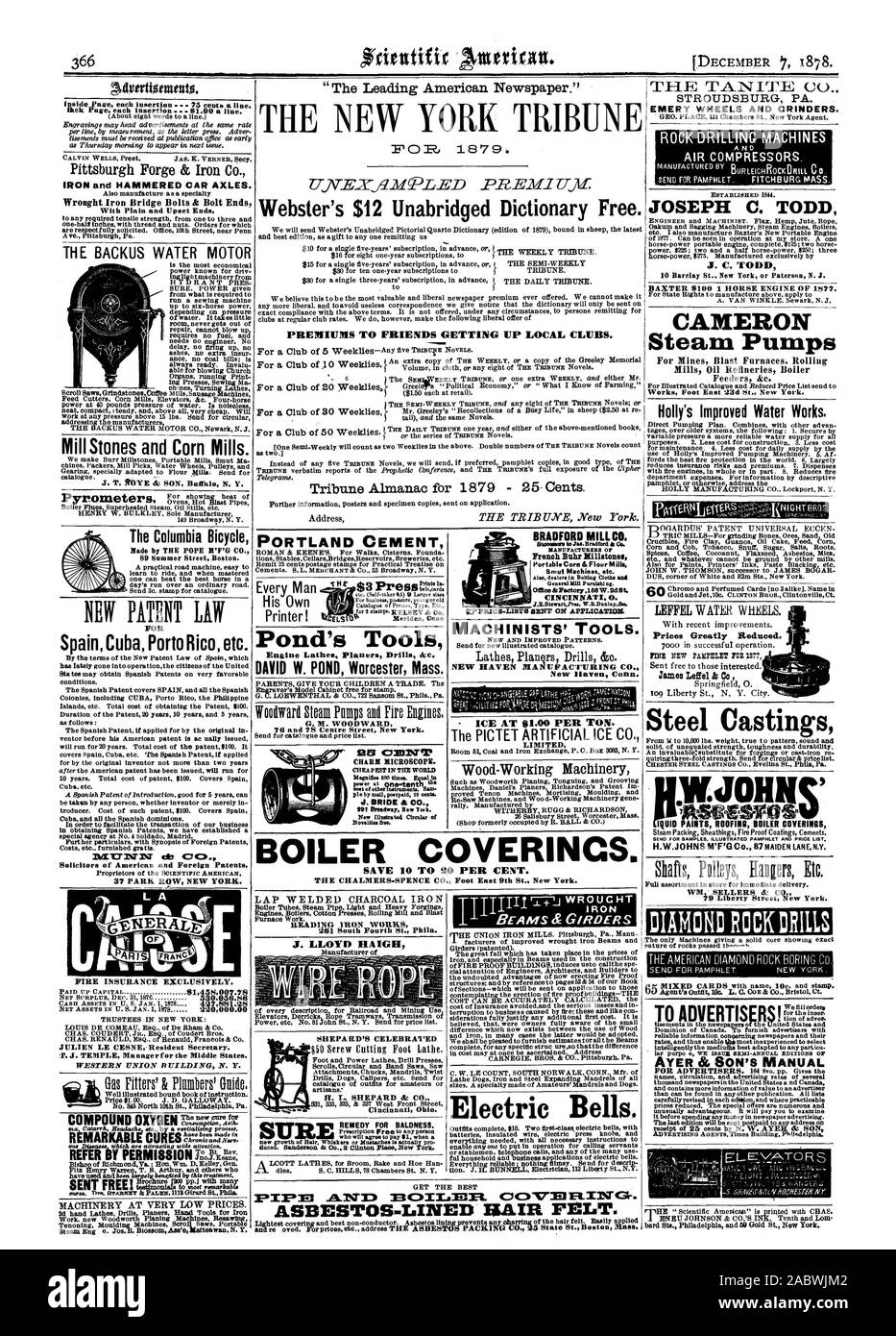 Ofen Arbeiten. 261 South Fourth St. Phila. J. LLOYD HAIGH Hersteller von Remedy für KAHLHEIT. Maschinisten' TOOLS. Neue und verbesserte Muster. NEW HAVEN MANUFACTURING CO. New Haven Anschl. Das EIS BEGRENZT Wood-Working Maschinen elektrische Glocken. DIAMOND ROCK wird abgeblendet, um ADVERTISR; ich AYER 8 c'S SOHN MANUELLE Mühle Steine und Getreidemühlen. J.T. frOYE & SOHN. Ballitl N.Y., die Kolumbien Fahrrad NEUES PATENT WI für Spanien Kuba Porto Ric etc. WI 17 IV" 1 T cis. Die Anwälte des amerikanischen und ausländischen Patente 37 PARK ROW NEW YORK. Feuer VERSICHERUNG AUSSCHLIESSLICH. Kapital 81458007.7 S JULIEN LE CESNE Resident Sekretärin gezahlt. T. J Stockfoto