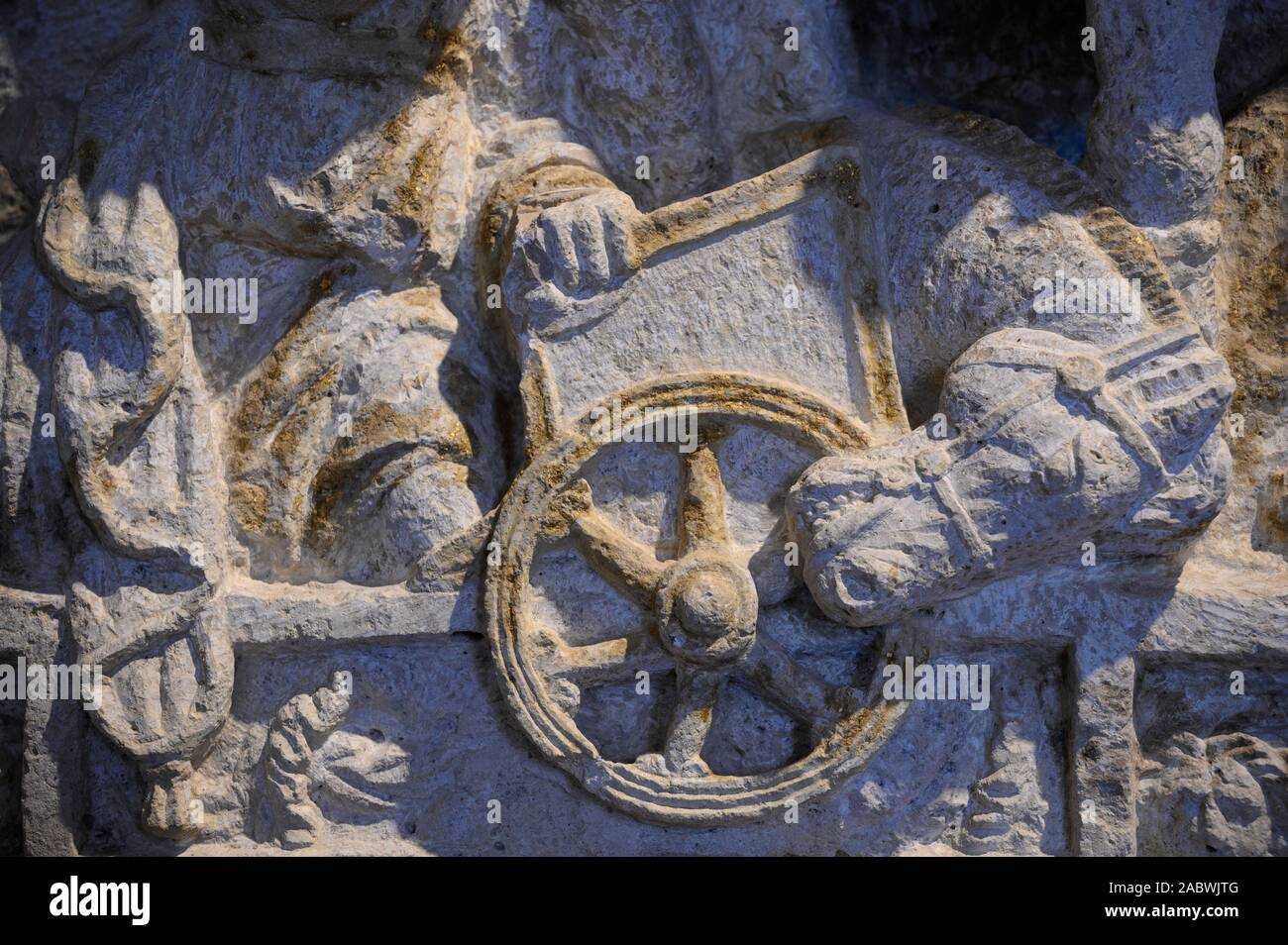 Perugia. Italien. Etruskische cinerary Urne aus dem Cacni Familie Grab in der Nähe von Perugia, Museo Archeologico Nazionale dell'Umbria (MANU - Nationale Archaeologi Stockfoto