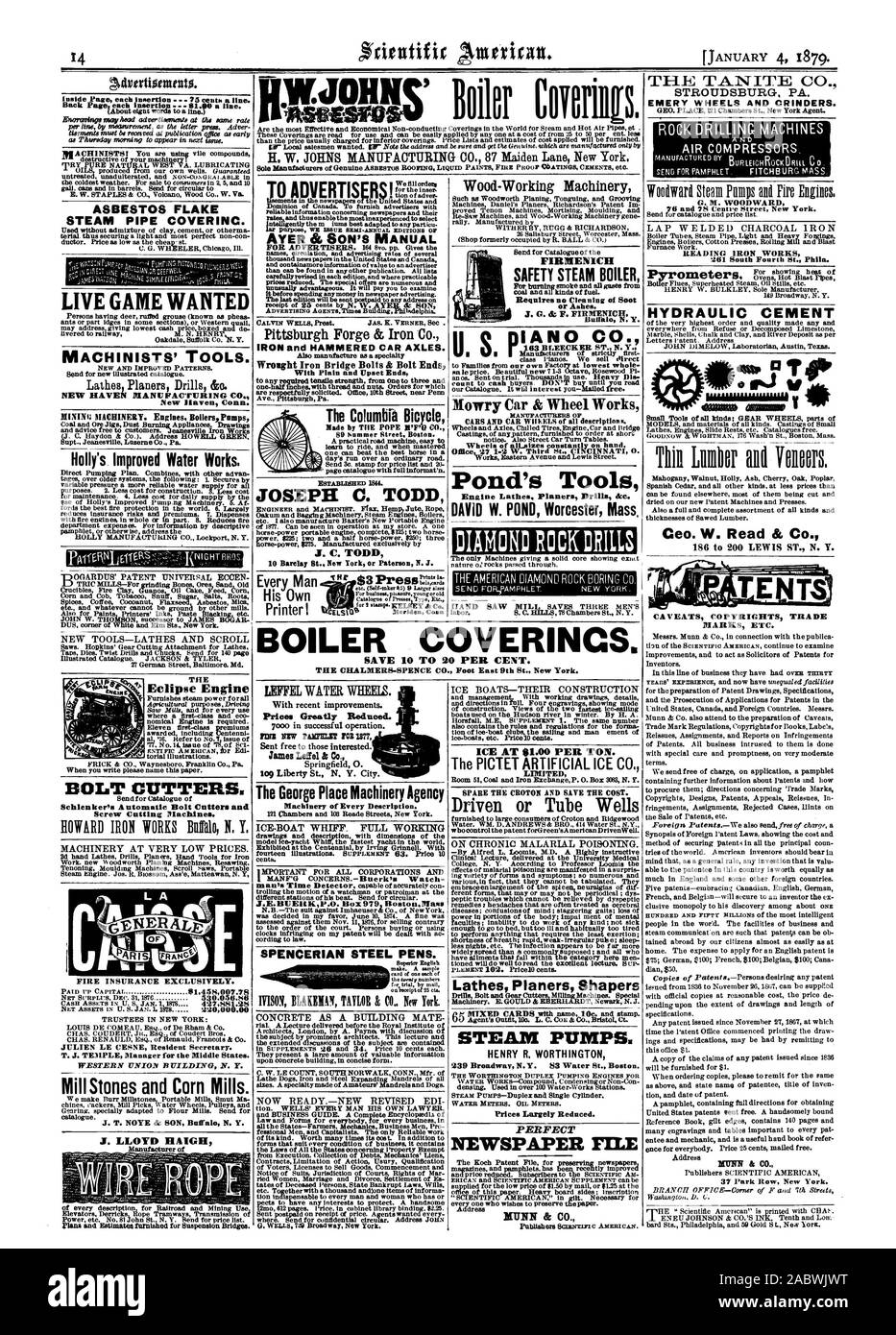Die Ativertionnento TANITE C. Asbest FLAKE DAMPFROHR COVERINC. LIVE SPIEL WOLLTE MASCHINISTEN' TOOLS. NEW HAVEN DIANUFAC" FIIRING CO New Haven Anschl. MININI: Maschinen. Motoren BoilersPomps Holly's Verbesserte Wasser funktioniert. Neue Tools - DREHMASCHINEN UND BLÄTTERN BOLZENSCHNEIDER. Senden f oder Katalog der Schraube Schneidemaschinen. Maschinen ZU SEHR NIEDRIGEN PREISEN. Feuer VERSICHERUNG AUSSCHLIESSLICH. Bis CA PITAI 814594007.78 ÜBERSCHUSS DEZ. 31 MC 530.056.86 TREUHÄNDER IN NEW YORK T.J. TEMPEL Manager für den Nahen Staaten. Mühle Steine und Getreidemühlen. Katalog. J.T. NOYE & SOHN Buffal N.Y. J. LLOYD HAIGH Hersteller von Stockfoto