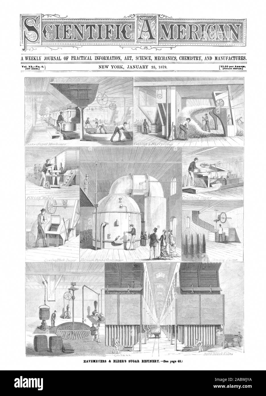 HAVEKE JAHRE&ELDER ZUCKERFABRIK. - Glee auf Seite 48.) Vol. XL Nr. 4.1 [Mu, Scientific American, 1879-01-25 Stockfoto
