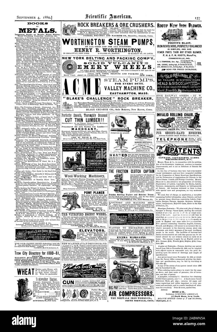 Weizen W.T. SOULE & Co. 13 o Illinois Schreiben für die Angaben. Bauerman Eine Abhandlung über die Metallurgie von Eisen. Con, das Grundzüge der Geschichte des Eisens Herstellung Methoden für die Probe und Analyse von Eisenerzen Prozesse der Herstellung von Eisen und Stahl. Illus. 12 m $ 2,00 BlinnPractical Workshop Begleiter für Zinn-laken Eisen und Kupfer Platte Arbeitnehmer. 100 Illus. 12 Ein $ 2.50 ByrneThe praktischen Metallarbeiter Assistant. Com-ing und Gründung; Arbeitet in Blech; der Pro zessen Abhängig von der Verformbarkeit der Metalle; Sol furnival; und die verbesserte Prozesse und Tools pendix mit der Herstellung Stockfoto