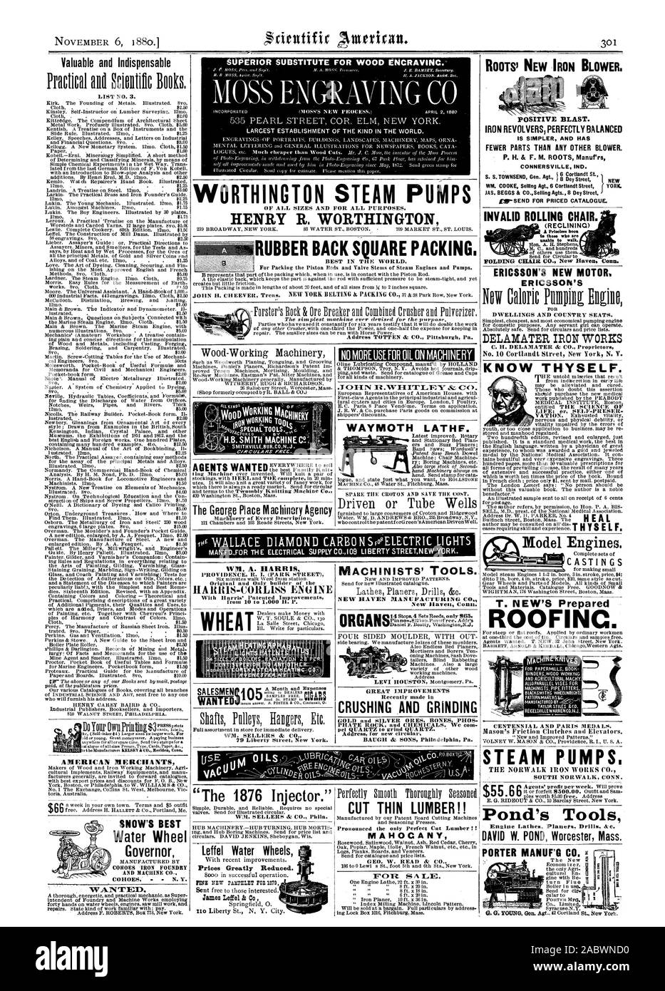 CONNERSVILLE IND. Neue ERICSSON'S NEUEN MOTOR. Wohnungen UND LAND SITZEN. DELAMATER IRON WORKS C.H.DELAMATER & Co Inhaber ungültige DREHSTUHL. (Liegenden) KLAPPSTUHL CO New Haven Anschl. Modell Motoren. Gussteile T. Neue ROOFINC vorbereitet. CENTENNIAL UND PARIS MEDAILLEN. Mason's Reibkupplungen und Aufzüge. Dampf pumpen. Die norwalk Iron Works e0. SOUTH NORWALK CONN. Der Teich Tools PORTER HERST'G CO. WALLACE DIAMOND CARBON SRO "elektrische Lampen VORSEHUNG IL I. (PARK STREET) Original und nur Erbauer des HA-RHIS COMASS GER INE Lions 10 bis 1000 H.P." WM. Verkäufer & CO 79 Liberty Stockfoto