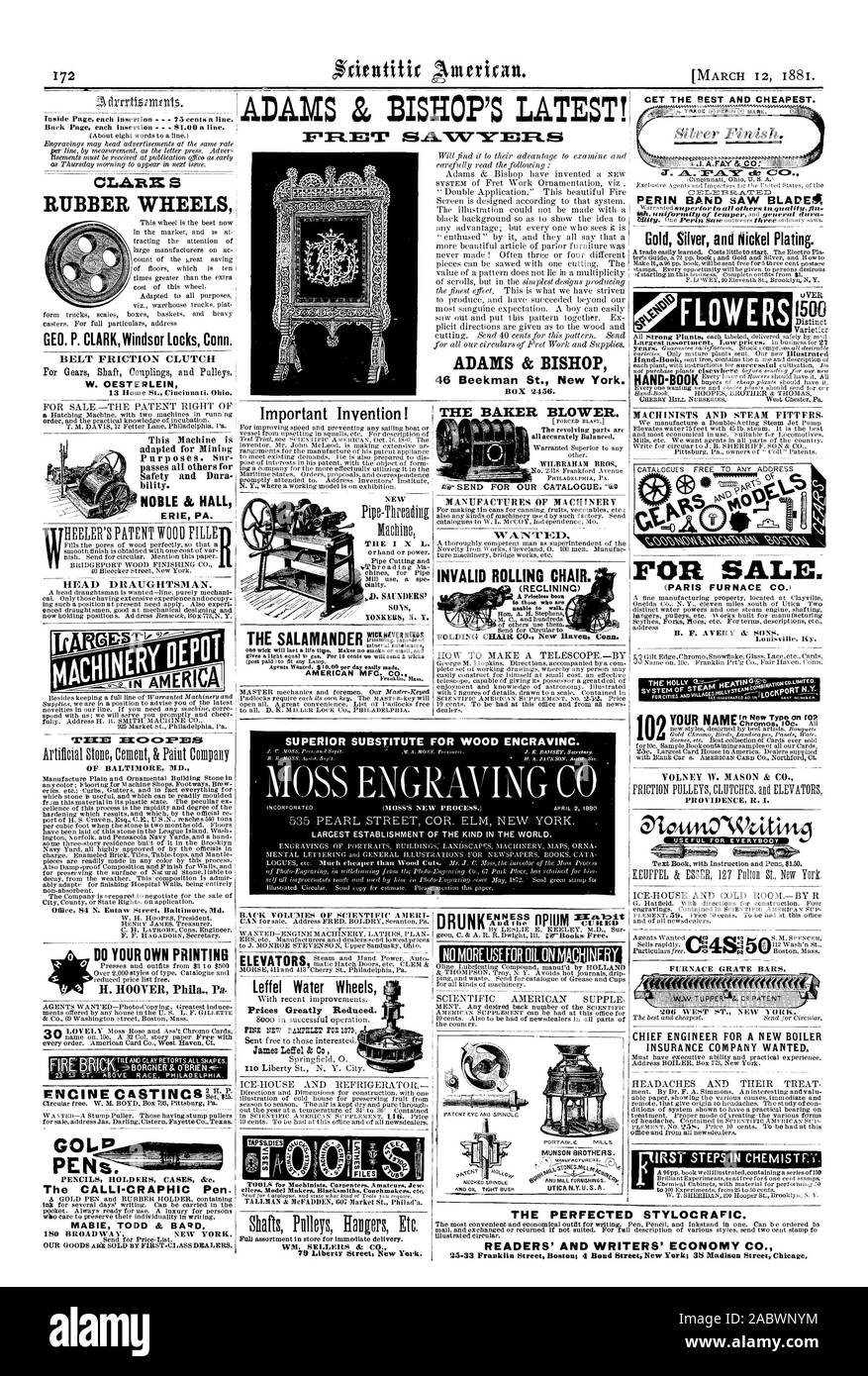 Gummiräder GEO. S. CLARK Windsor Locks Anschl. RIEMEN RUTSCHKUPPLUNG W. OESTERLEIN KOPF VERFASSER. Von Baltimore MD. BORGNER & 0 BRIEN wichtige Erfindung! Amerikanische NIFC. Co. ZURÜCK VOLUMES DER WISSENSCHAFTLICHEN AMERI Leffel Wasserräder Preise stark reduziert. ADAMS & BISCHOF 46 Beekman St. New York. BOX 2456. Hersteller von Maschinen UNGÜLTIGE DREHSTUHL Anschl. KEINE VERWENDUNG MEHR FÜR 0 auf und Billigste. PERIN BANDSÄGEBLATT 41 Ia = A . Verkauf. (PARIS OFEN CO.) Lonisville Ky. Die HOLLY TOLNEY W. Mason & Co. Ofen Kamin bars. CHIEF ENGINEER FÜR EINEN NEUEN KESSEL VERSICHERUNG WOLLTE WILBRAHAM BROS. Stockfoto