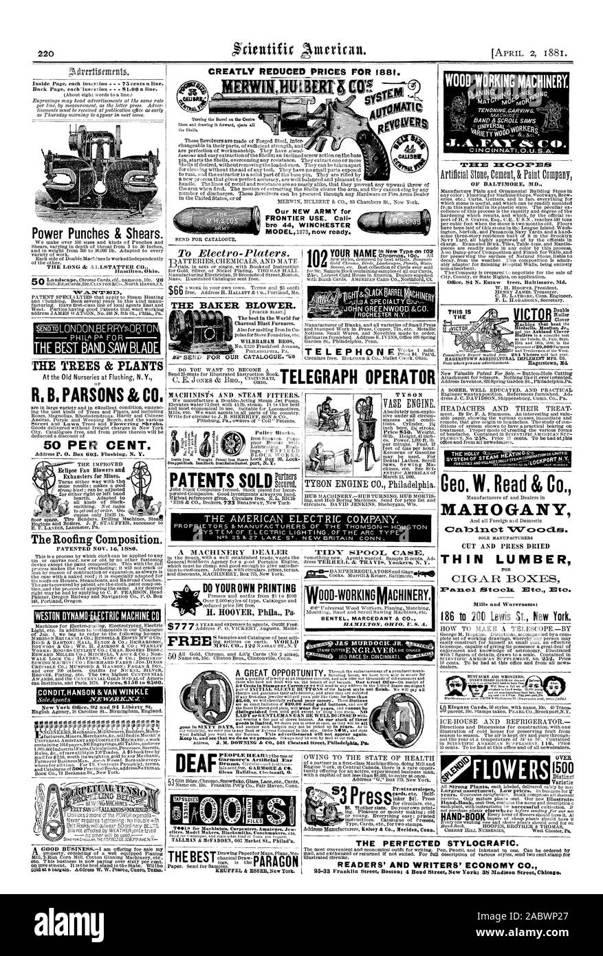 Patente verkauft SPIEL BARREL CHIISIERY AUFGRUND DER GESUNDHEITSZUSTAND CIG A R BOXEN Pia.22.4 e 1 sEitcools - Mtc 5. Mto. Mühlen und Warerooms: WIE MAN EIN TELESKOP MACHEN. VON SCIENTIFIC AMERICAN SUPPLEMENT. Nr. 252. Preis Händler. Über 1500 NAND-Dichtungsbahnen Die Zusammensetzung Buch. Patentierte 16. NOVEMBER 1880. Die Bäume & Pflanzen R. B. Pastoren oft CO. 50 PROZENT. Exhansters für Minen. Zurück Seite jedes'Insertion - $ 1,00 eine Linie. NAT AZT BIN MIID Power Stanzer & Scheren. Die lange dk AL LSTATTER CO. Hamilton Ohio. BENTEL MARCEDANT & Co. HAMILTON OHI U.S. A. THIN BAUHOLZ FÜR SYSTEM VON DAMPF Ge W. Lesen & Co.Deich. B BART ELIXIER Stockfoto