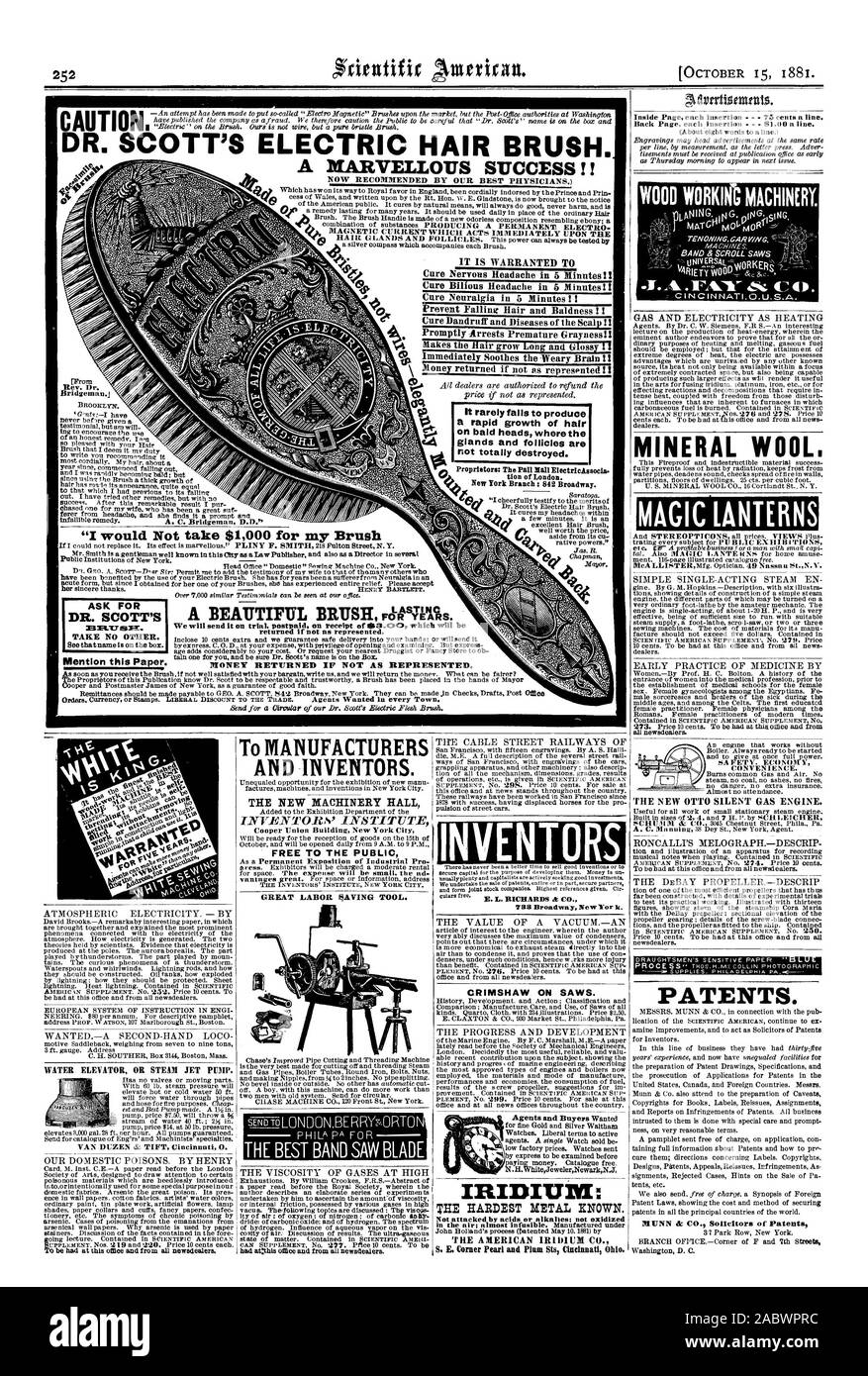 CD fällt es nur selten ein schnelles Wachstum der Haare auf Glatzen, wo die e zu produzieren. 4 Drüsen und Follikel sind nicht vollkommen zerstört. tion von London. New York Branche: 842 Broadway. "Ich würde nicht $ 1000 für mein Pinsel EINEN SCHÖNEN PINSEL Feits; fraSs. Holz WORKINI MASCHINEN. Mineralwolle. Magische Laternen alle newsdealers. VAN DUZEN & TIFT Cincinnati 0. In diesem Büro und aus allen newsdealer & HERSTELLER UND Erfinder war. Kostenlos für die Öffentlichkeit viel Arbeit sparen. Erfinder CRIMSHAW auf Sägen. Das härteste Metall bekannt. Nicht durch Säuren oder Laugen angegriffen; nicht oxidiert Patente. Washington DC N.H. Stockfoto