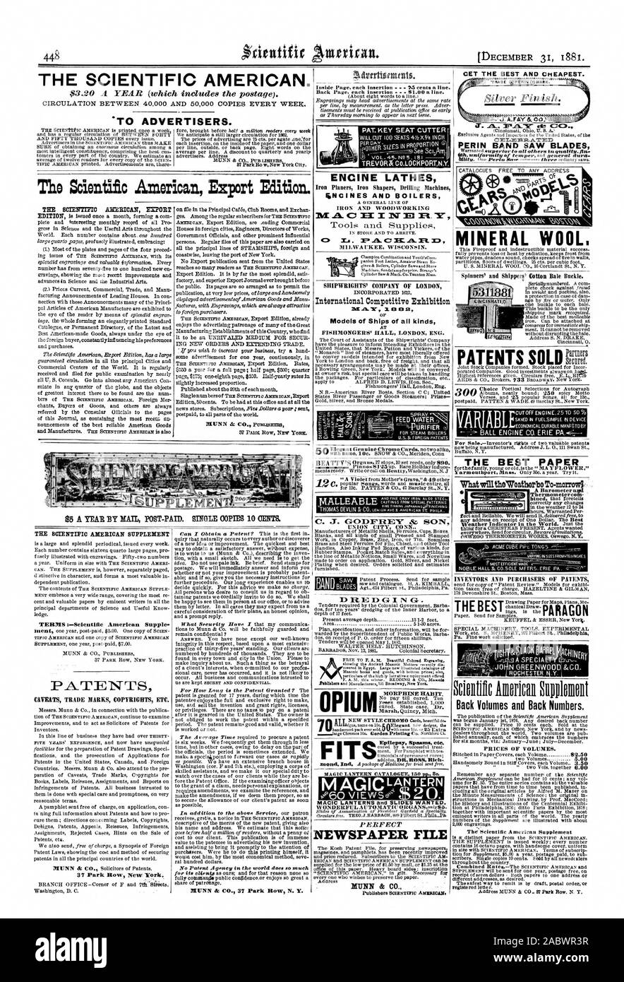 Die SCiusciet 0 AMERIKANISCHE EXIVET zurück Volumes und zurück zahlen. Preise der Volumes. SHIPWRIGHTS" GESELLSCHAFT VON LONDON von Modellen von Schiffen aller Art BEI PAT.-TASTE SITZ CUTTER MOTOR DREH- MOTOREN UND KESSEL 0 Xj. A. FAY & 00 CMT.M] nIt A T = PERIN BANDSÄGEBLÄTTER MINERALWOLLE. Das beste Papier Thermometerce gebläut, kündigt die Scientific American. Verkehr zwischen 40000 und 50000 Kopien jeder WEER. "Für die Werbewirtschaft. Der Scientific American Export Edition. S5 EIN JAHR PER E-MAIL POST-PAID. Einzelne Kopien 10 Cent. Der SCIENTIFIC AMERICAN SUPPLEMENT BEGRIFFE: - Scientific American geschmeidig. Patente EINSPRÜCHE HANDEL Stockfoto