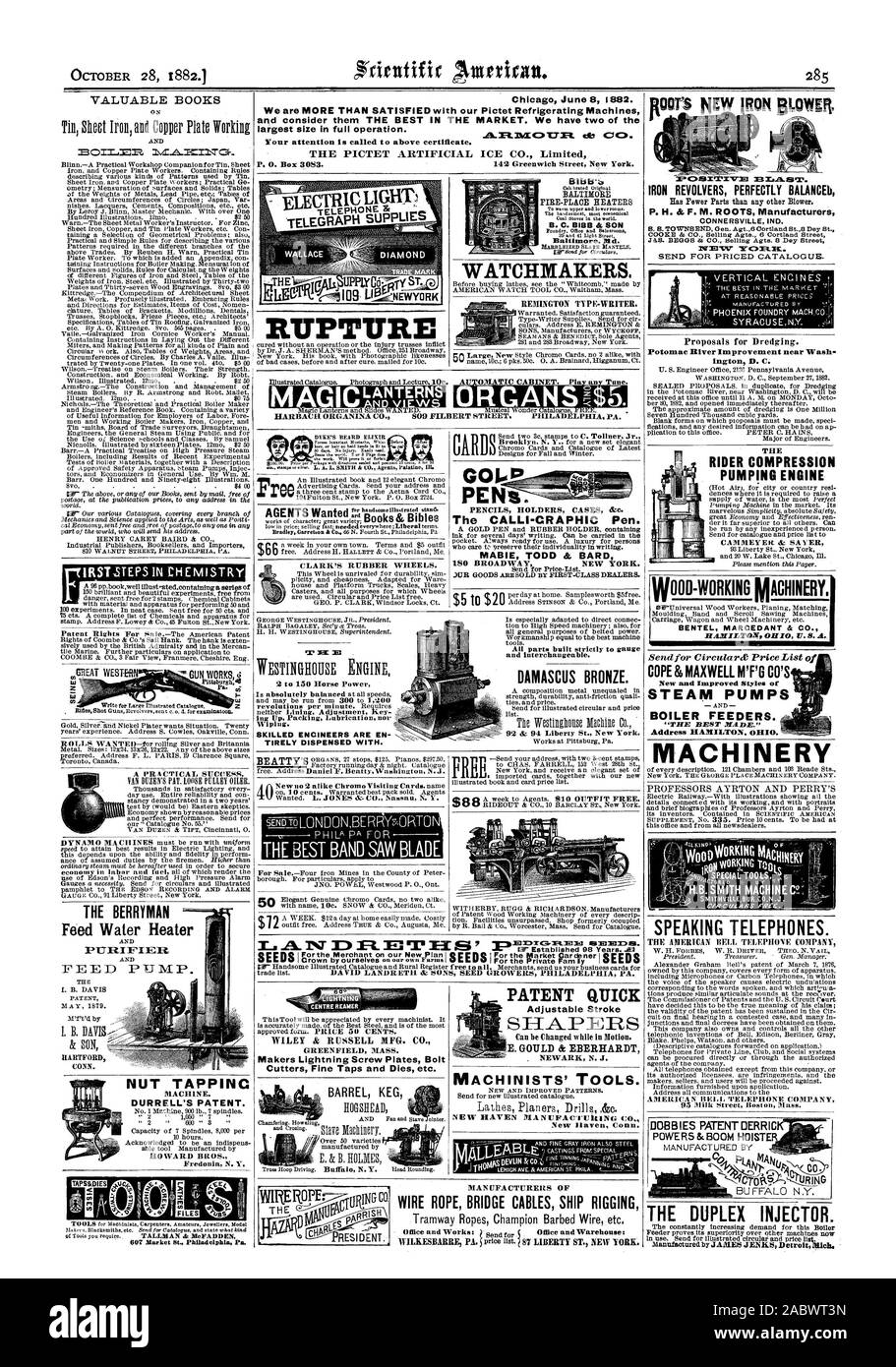 28. Oktober 1882 Ihre Aufmerksamkeit auf über Zertifikat genannt. Der PICTET KÜNSTLICHES EIS CO. LIMITED WERTVOLLE BÜCHER VON ROOT NEUE RON BLOWE ein praktischer Workshop Begleiter f oder Zinn-laken Eisen und Kupfer Platte Arbeitnehmer. Mit Regeln zur Beschreibung verschiedener Arten von Mustern durch Zinn Eisenblech verwendet. und Kupfer Platte O Arbeitnehmern; Praktische Ge ometry; Messbarkeit von Oberflächen und Feststoffe; Tabellen die Gewichte der Metalle Blei Rohr etc.; Tabellen von Flächen und Umfänge der Kreise; Japan Var nishes. Lacke Klebstoffe Kompositionen usw. usw. Von Leroy J. Blinn Master Mechanic. Mit über einem Blatt Eisen und Kupfer Stockfoto