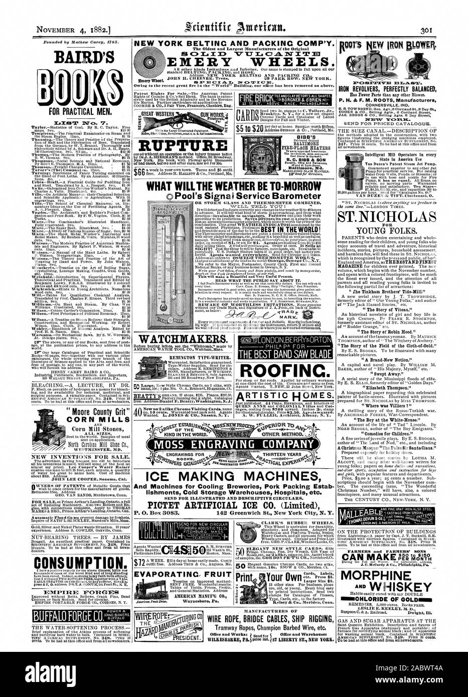 Der Pool Signal Service Barometer ODER STURM GLAS UND THERMOMETER KOMBINIERT 77 i.r T.a. "Du ich Uhrmacher. A.-W. FULLER Architekt Albany N.Y. MOSS GRAVUR FIRMA Gravuren für dreizehn Jahre c Eis machen Maschinen und Maschinen für die Kühlung Brauereien Schweinefleisch Verpackung 10.2 lishments Kühlhäuser Krankenhäuser etc. andere MEMOD. "Moore County Grit' GETREIDEMÜHLEN Getreidemühle Töne in allen Größen. WESTMINSTER MD. JOHN LEE COOPER Sonoma Cal. Mutter der Bäume. - Von JAMES VERBRAUCH. EMPIRE FÄLSCHER EVAPORATINC OBST AMERIKANISCHEN MANUFG CO.Waynesbor's Pa. CLARK GUMMIRÄDER. Kelsey az Co Meriden Anschl. Bügeleisen Stockfoto