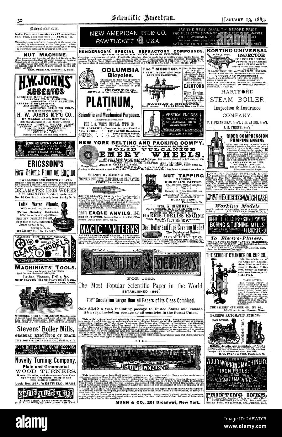 VOLNEY W. Mason & Co. Johannes II. OLLAN D19W. 4 St. Cincinnati 0. MAGIC J ITERNS COLUMBIA Fahrräder. Platin Wissenschaftliche und mechanische Zwecke. PHILADELPHIA Chestnut St. eon Zwölften. ERICSSON DELAMATER IRON WORKS MUTTER TIPPEN. DURRELL DES PATENTS. Original und nur Erbauer des gefeierten Patent Air Space KORTING UNIVERSAL EINSPRITZDÜSE BÜROS UND WAREROOMS: DAMPFKESSEL J. B. PIERCE. Siehe "y DIE SEIBERT ZYLINDER ÖL SCHALE CO revolutionären Motor Cylin ders unter dem Seibert Anblick. Druckfarben. itsgegy H. W. JOHNS M'F'G C MUTTER MASCHINE. leffel Wasserräder Springfield 0. Maschinisten' TOOLS Stockfoto