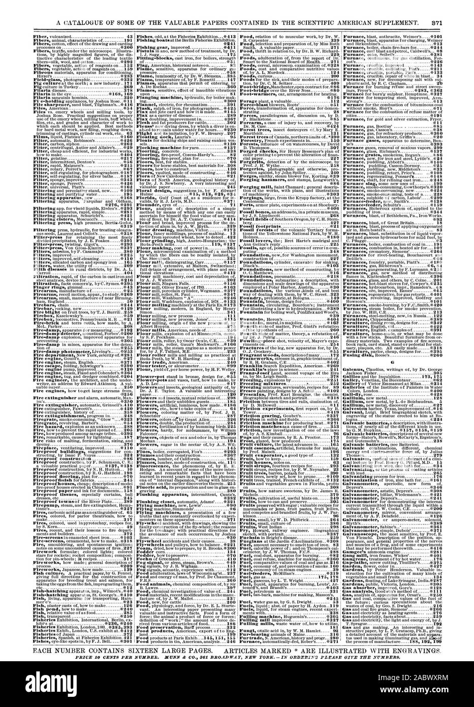 Ein KATALOG MIT EINIGEN DER wertvollen Papiere, DIE IN DER SCIENTIFIC AMERICAN SUPPLEMENT. Filterung der Zisterne Moscucci feuerfesten Konstruktion fossile Fußspuren 21 181 93 Preis 20 Cent pro Reihe. MUNN & Co 361 BRO-4 DWAT NEW YORK BEI DER BESTELLUNG GEBEN SIE BITTE DIE ZAHLEN., 1884-12-06 Stockfoto Ein KATALOG MIT EINIGEN DER wertvollen Papiere, DIE IN DER SCIENTIFIC AMERICAN SUPPLEMENT. Filterung der Zisterne Moscucci feuerfesten Konstruktion fossile Fußspuren 21 181 93 Preis 20 Cent pro Reihe. MUNN & Co 361 BRO-4 DWAT NEW YORK BEI DER BESTELLUNG GEBEN SIE BITTE DIE ZAHLEN., 1884-12-06 Stockfoto