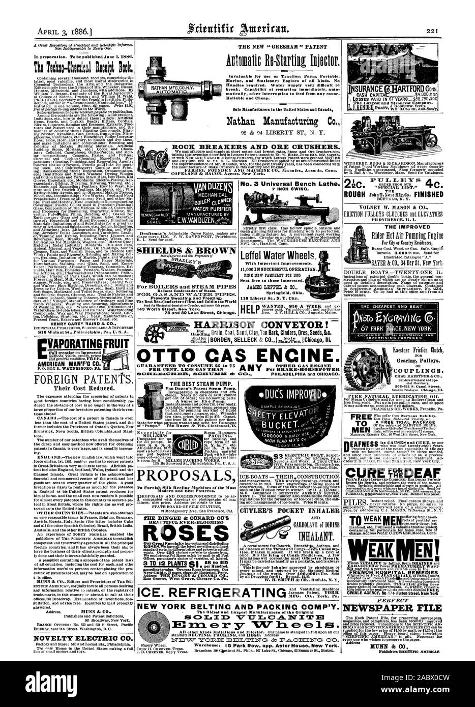 Senden kostenlos an Interessierte. JAMES LEFFEL & Co. Springfield Ohio. Die verbesserte FrUDEAF DIE BESTEN DAMPF PUMPE. Vorschläge 67 Park Place. NEW YORK GRAVUR BEI ALLEN ILLUSTRATIVEN UND ADVE RTI SINGEN PLI R PO SE Ausrichtung der Riemenscheiben oder Kupplungen 4 reine natürliche Schmieröl "ÖL ZEITUNG DATEI BEETYN & Co. Stapel. Französisch KRANKENHAUS. Rechtsmittel perfekt E AMERIKANISCHER MANN' F' G CO. Ich alleiniger Hersteller in den Vereinigten Staaten und Kanada Nathan Manufacturing Co ROCK BREAKERS UND ERZ BRECHERN. HARRISON BAND! OTTO CAS-Motor. Cutlers POCKET INHALATOR UND EIS. Kühl- MFG. Co.York PA NEW YORK BELTING UND Stockfoto