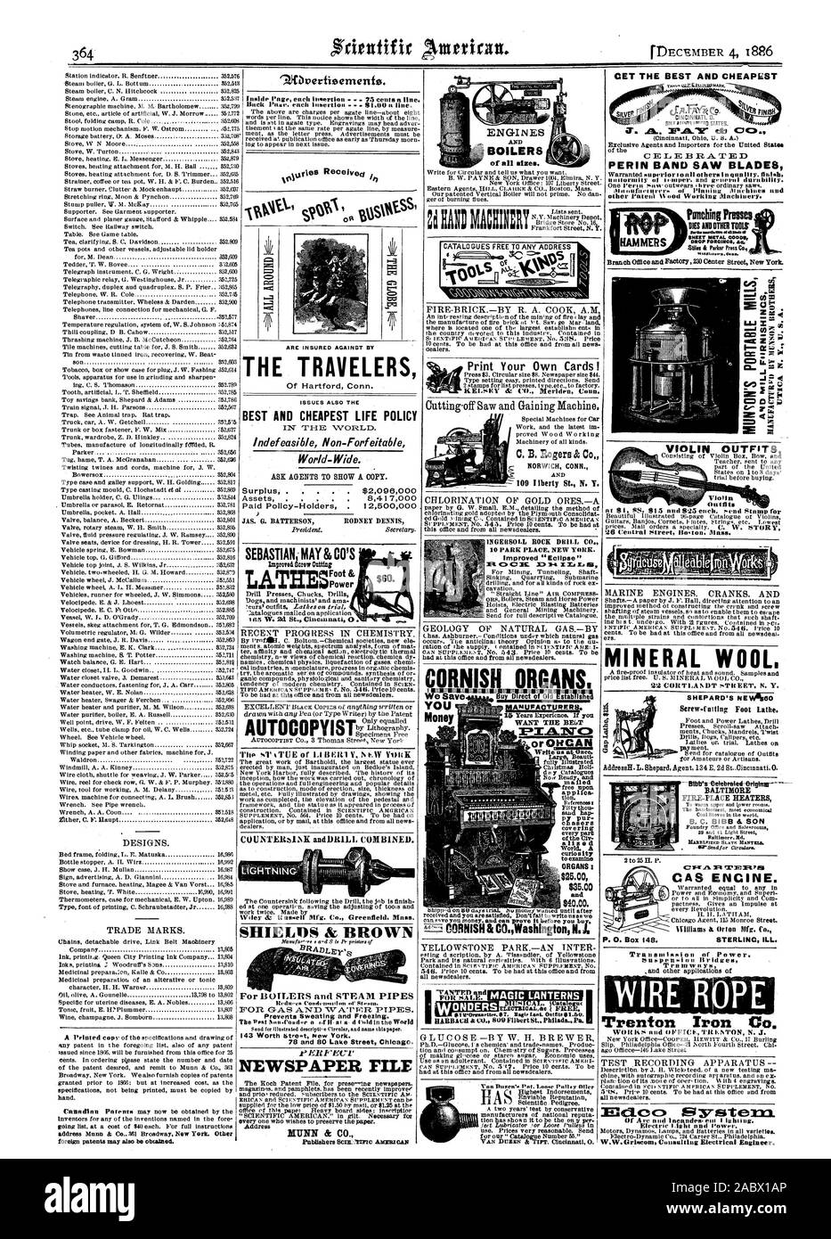 Kamin REATERS B.O. BIBB & SOHN CAS-Motor. STERLING KRANK. S. 0. Box 148. Getriebe der Macht. Sueptini. ion Brücken Trenton Bügeleisen Co.W. W. Griscom Consulting Elektroingenieur. Eigene Karten drucken! NORWICH CONN. 109 Liberty St. N.Y. INGERSOLL HOCK BOHREN CO. Verbesserte 'Eclipse' CORNISH ORGANE. Möchten Sie die BEiT Writeus sWe. alined Organe zu $ 25.00 $ 35.00 UND $ 40.00 untersuchen. Magische Laternen, Scientific American, 1886-12-04 Stockfoto