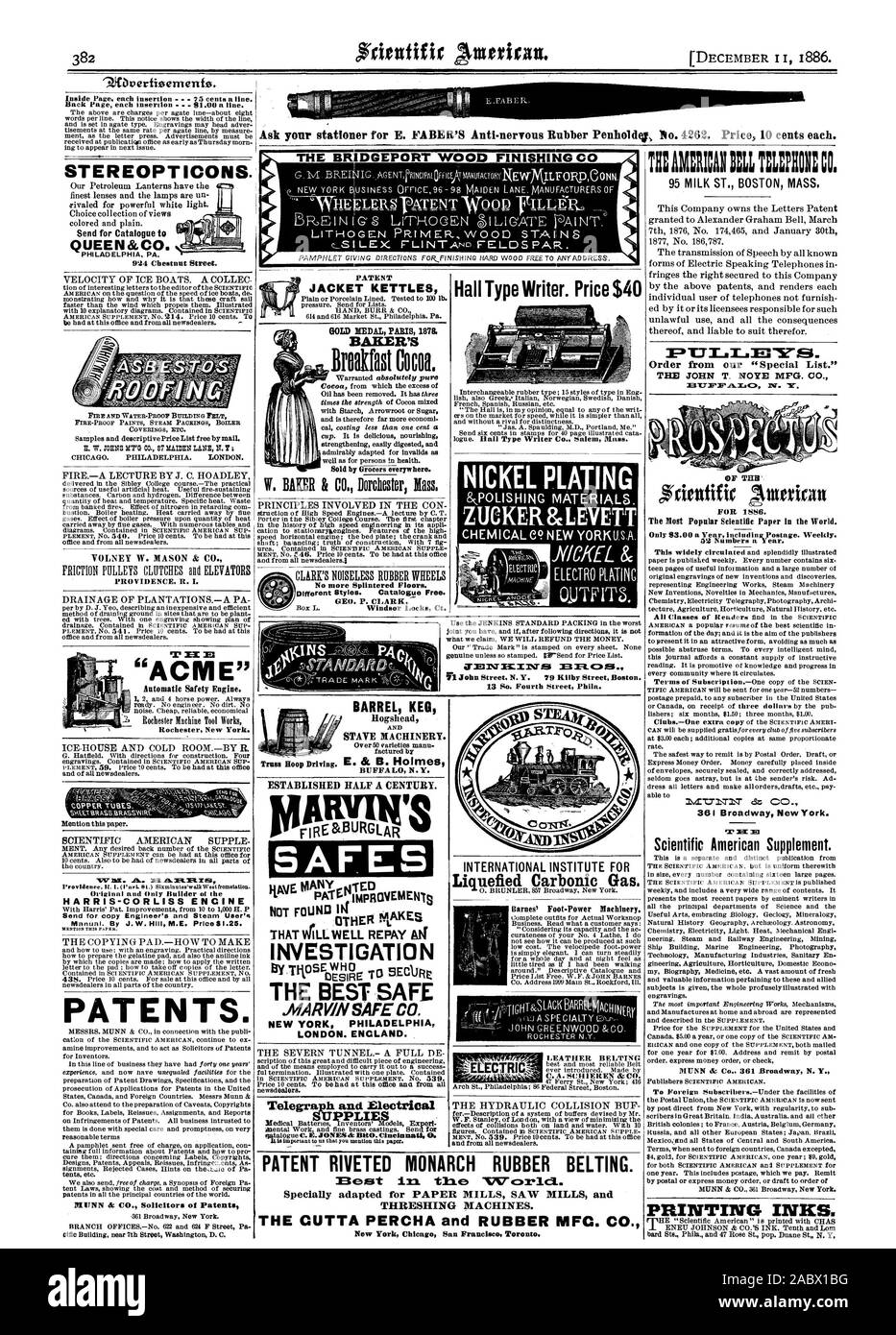 Proben und beschreibende Preisliste kostenlos per Post zu. CHICAGO. PHILADELPHIA. LONDON. newsdealers. Fernschreiber und Elektrische Hall Typ Schriftsteller. Preis $ 40 INTERNATIONALE INSTITUT FÜR BIS MEM NIL TEPEE CI95 MILCH ST. BOSTON, Mass. Die JOHN T. HINWEIS MFG. Co. von TEM" für 1556. Nur $ 3,00 pro Jahr einschließlich Porto. Wöchentlich. 52 Nummern pro Jahr. MUNN & Co 361 Broadway N.Y. DRUCKFARBEN. QUEEN & Co. PHILADELPHIA PA. 924 Chestnut Street. STEREOPTICONS. VOLNEY W. MASON. k CO VORSEHUNG. R.I. 'Acme' Automatische Sicherheit Motor. Rochester New York. Kupferrohre 3161. NM A. RR. Ich Eil Original und nur Builder ot Stockfoto