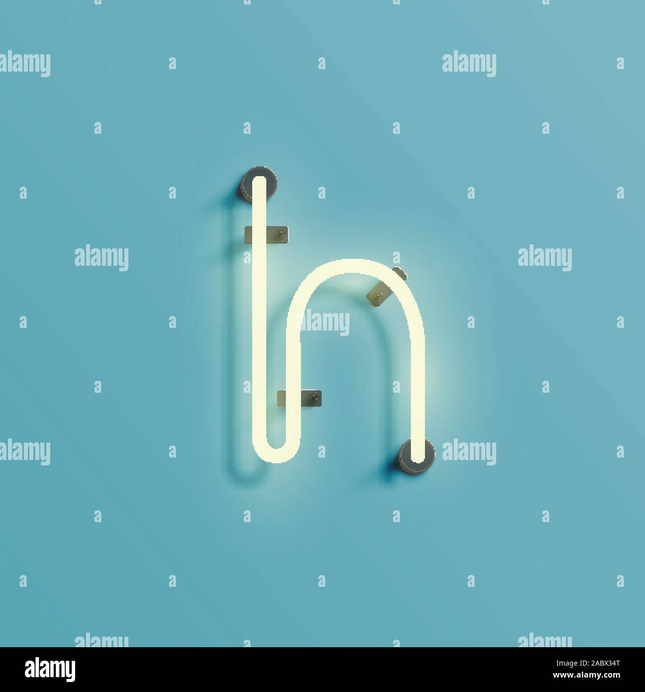 Realistische neon Zeichen einer Fontset, Vektor Stock Vektor