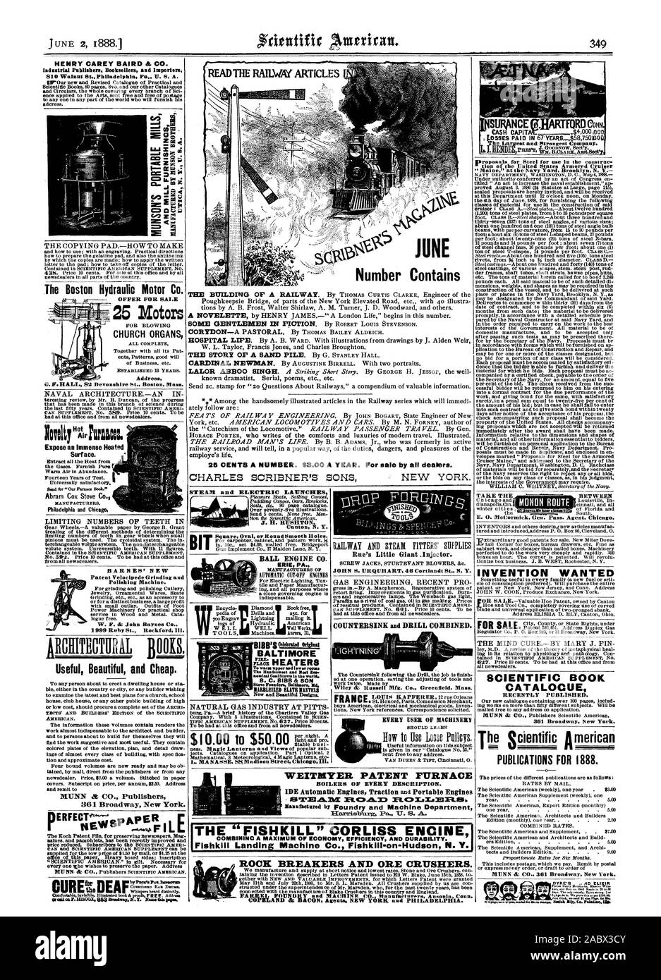 Amerikanische gut funktioniert Rue's Little Giant. Einspritzdüse. CASH KOPF Der größte und stärkste Unternehmen. BARNES' neues Patent Velocipede Schleif- und Poliermaschine. W. F. & John Barnes C 1999 Ruby St. Rockford III. Dampf- und WEITMYER PATENT OFEN KESSEL jeder Beschreibung. 1 - Iarrisb'Urg Pa US A. ICH ROCK BREAKERS UND ERZ BRECHERN., Scientific American, 1888-06-02 Stockfoto