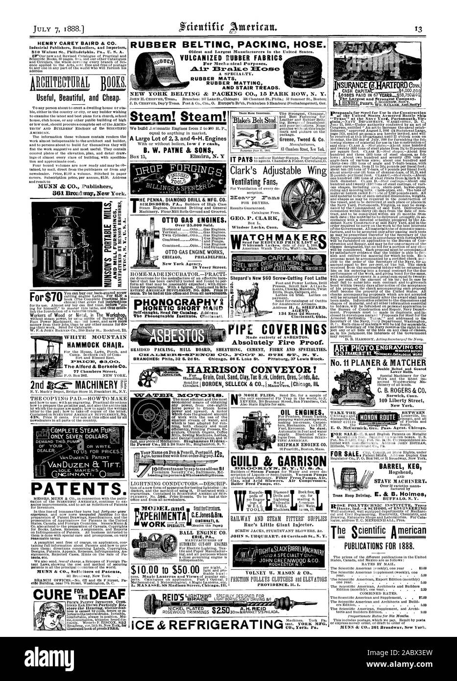 Gummiriemen PACKINC SCHLAUCH. Vulkanisiertem KAUTSCHUK STOFFEN Mtraim. c Micuse EINE SPEZIALITÄT. Gummimatten GUMMIMATTEN UND TREPPE Spurweiten. NEW YORK BELTING & PACKING CO. 15 PARK ROW N.Y. Dampf! Dampf! Eine große Menge von 23 und 4-H. Motoren B. W. PAYNE & Söhne MATCH MAKER HONETIC KURZE ROHR BEDACHUNGEN ganz aus Asbest. Absolut Feuerfest. Geflochtene VERPACKUNG MÜHLE BOARD UMMANTELUNG ZEMENT Faser- und Spezialitäten. B RANCHEN 1 Phil 32 S. 2d St. Chicago. 86 E.St. Pittsburg 37 Lewis blockieren. HARRISON BAND! Öl-Motoren. SHIPMAN MOTOR CO. GUILD 86 Garnison Gam und Säure Gebläse. Luftkompressoren Stockfoto