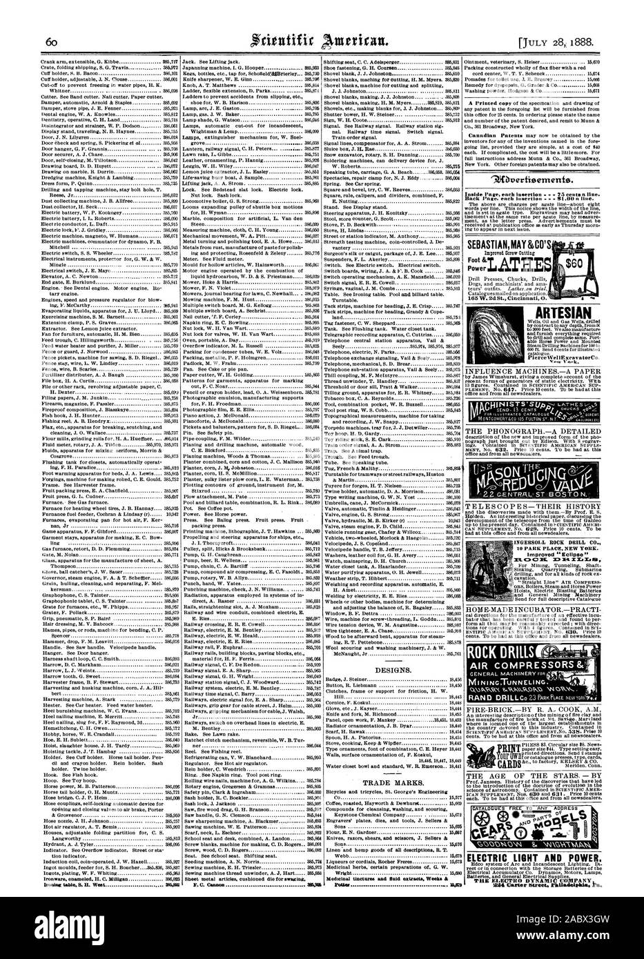 Bügeltisch. S. H West 986.892 Arzneimitteln, Tinkturen und Extrakte Wochen & Potter 0 elektrisches Licht und Strom. Die gewählten dynamisches Unternehmen 224 Carter Street. Tlifbuertioemerris EltiladelPkiao Virginia. Inside Seite jedem Einfügen - 75 Cent pro Zeile. SEBASTIAN MAI & CO Verbessert & Zeile 17 INGERSOLL Cutting GESTEINSBOHRHÄMMER GESTEINSBOHRHÄMMER CO 10 PARR ORT IHRE. Verbesserte 'Eclipse' AUF ROT-0"-FO in diesem Büro hatte und aus allen newsdealers. Artesische Brunnen auf 9000 Meter. Wir fertigen auch und alles Erforderliche zu bohren und dieselben vollständigen erbringen. Port in der Lage, Leistung und montiert Dampf Bohrmaschinen für 100 t Stockfoto