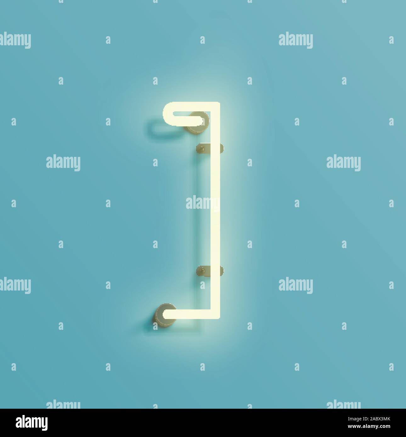 Realistische neon Zeichen einer Fontset, Vektor Stock Vektor
