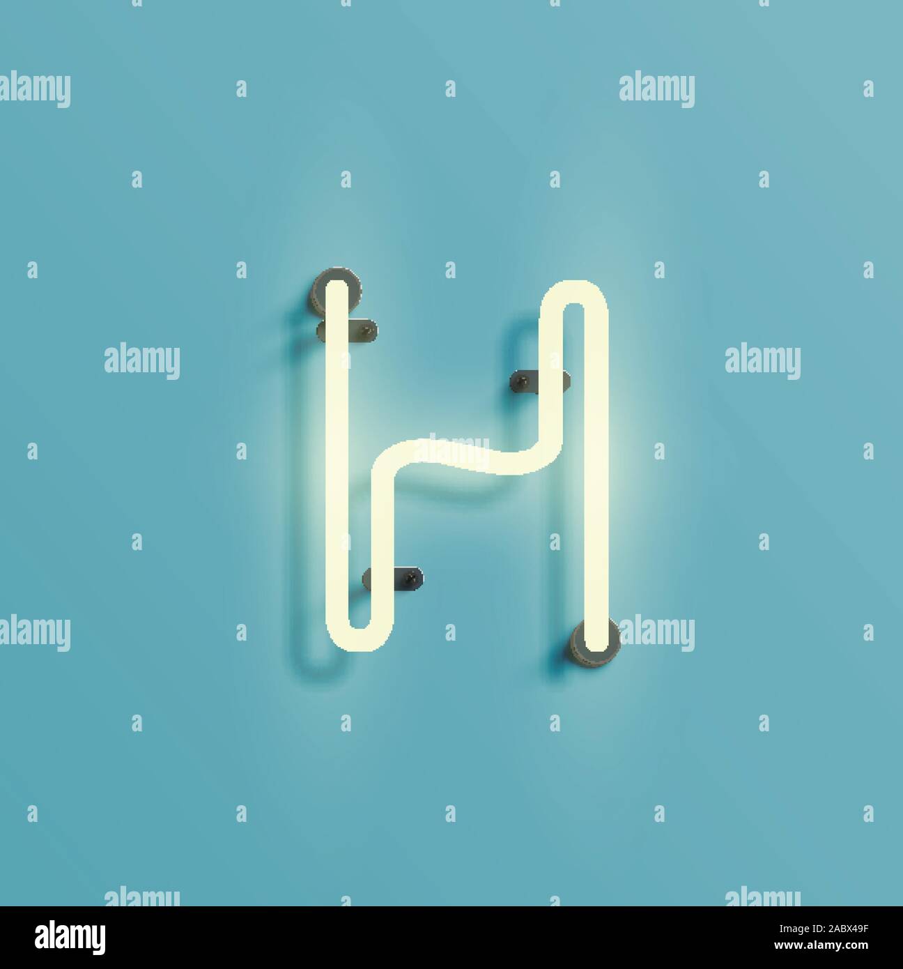 Realistische neon Zeichen einer Fontset, Vektor Stock Vektor