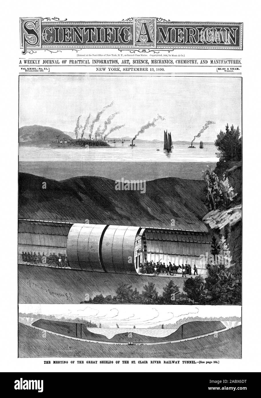 Eine wöchentliche Zeitschrift für PRAKTISCHE INFORMATIONEN KUNST WISSENSCHAFT MECHANIK CHEMIE UND PRODUZIERT. Wöchentlich. Vol.LXIIINo. 1, Scientific American, 90-09-13 Stockfoto