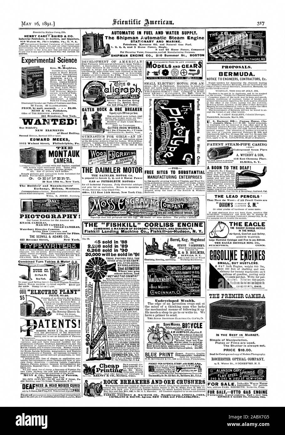 Automatische im Kraftstoff und Wasser versorgen. Die shipman Automatische Dampfmaschine stationäre und Marine. GATES ROCK & ERZ LEISTUNGSSCHALTER CATES IRON WORKS die Daimler Motor die Daimler Motor Co Gas oder Benzin Motoren salnigsqns peped Si. Kein poom freie Aufstellungsorte ZU ERHEBLICHEN produzierende Unternehmen der 'FISHKILL' CORLISS ENCINE verbindet ein Maximum an Wirtschaftlichkeit und Langlebigkeit. HENRY CAREY BAIRD & CO Preis 5,00 $. "Unentwickelten Reichtum. POCKET Kugelschreiber und Bleistift Stempel mit NAMElf %c. Thalmaatifg. Co. Nr. 315 Köder. St. Baltimore MD. USA BERMUDA. Hinweis an die Ingenieure, Bauunternehmer etc. Die EACLE die einfachste Ausführung Stockfoto