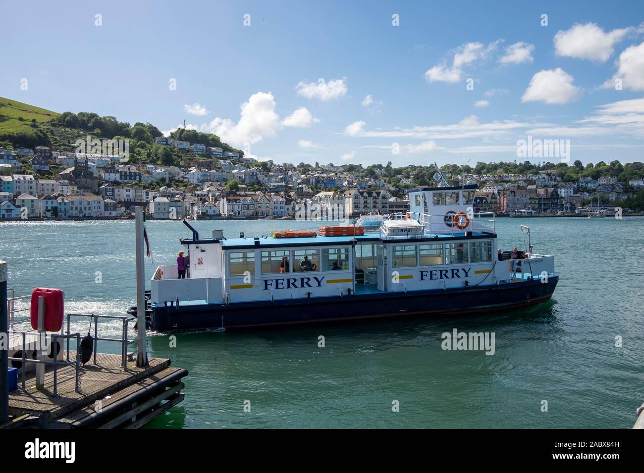 Kingswear und Dartmouth Überfahrt mit der Fähre den Fluss Dart Stockfoto