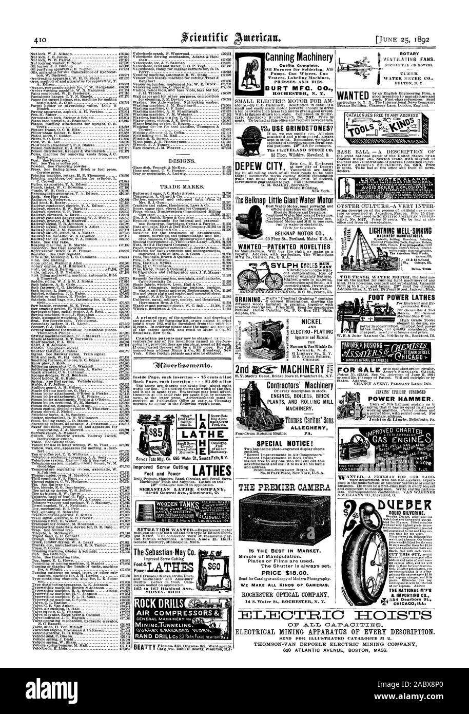 Inside Seite jedem Einfügen - 75 Cents pro Line DESIGNS. 9.0Verfieements. Luftkompressoren&t.1 DREHBANK Die Sebastian-May Co.Power SIDNEY. OHIO. Fuß und Macht SEBASTIAN DREHMASCHINE UNTERNEHMEN 44 46 Central Avenue Cincinnati 0. Canning Machinery Outfits. Pumpen können die Scheibenwischer können Tester Kennzeichnung Maschinen Pressen und stirbt. BURT MFC. Co.ROCHESTER N.Y. RI" niedrig wasser ALAFtIVI: vermeiden Sie KESSELEXPLOSIONEN. Mähen AUFRECHT GEPOLSTERTEN MACHT HAMMER. Solide SILVERINE. Die nationalen M'F'G ein IMPORT CO CHICAG KRANK. CAP A OTTITCS ELEKTRISCHE BERGBAU APPARAT DER jeder Beschreibung. Für illustrierte Katalog SI2 senden Stockfoto Inside Seite jedem Einfügen - 75 Cents pro Line DESIGNS. 9.0Verfieements. Luftkompressoren&t.1 DREHBANK Die Sebastian-May Co.Power SIDNEY. OHIO. Fuß und Macht SEBASTIAN DREHMASCHINE UNTERNEHMEN 44 46 Central Avenue Cincinnati 0. Canning Machinery Outfits. Pumpen können die Scheibenwischer können Tester Kennzeichnung Maschinen Pressen und stirbt. BURT MFC. Co.ROCHESTER N.Y. RI" niedrig wasser ALAFtIVI: vermeiden Sie KESSELEXPLOSIONEN. Mähen AUFRECHT GEPOLSTERTEN MACHT HAMMER. Solide SILVERINE. Die nationalen M'F'G ein IMPORT CO CHICAG KRANK. CAP A OTTITCS ELEKTRISCHE BERGBAU APPARAT DER jeder Beschreibung. Für illustrierte Katalog SI2 senden Stockfoto