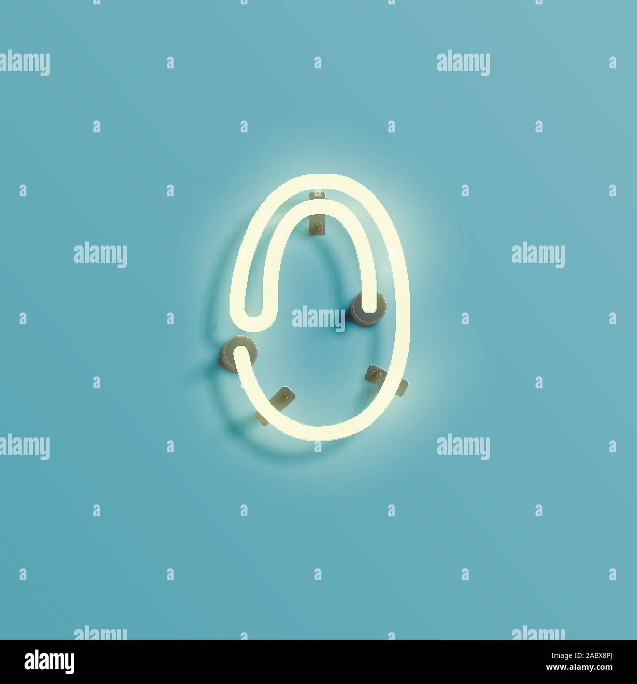 Realistische neon Zeichen einer Fontset, Vektor Stock Vektor