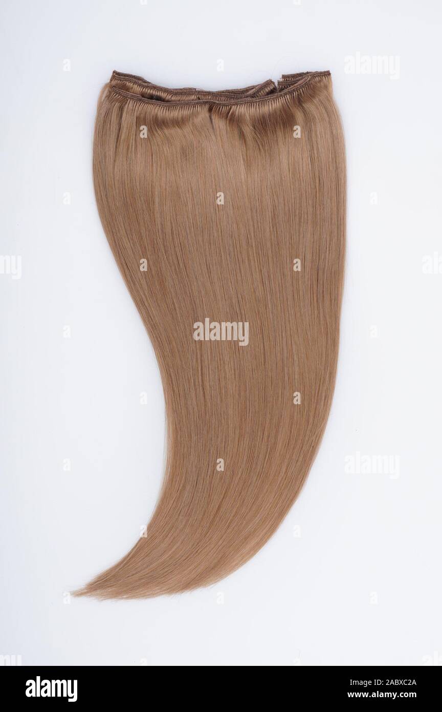 Gerade virgin remy Echthaar Clip in Extensions Stockfoto