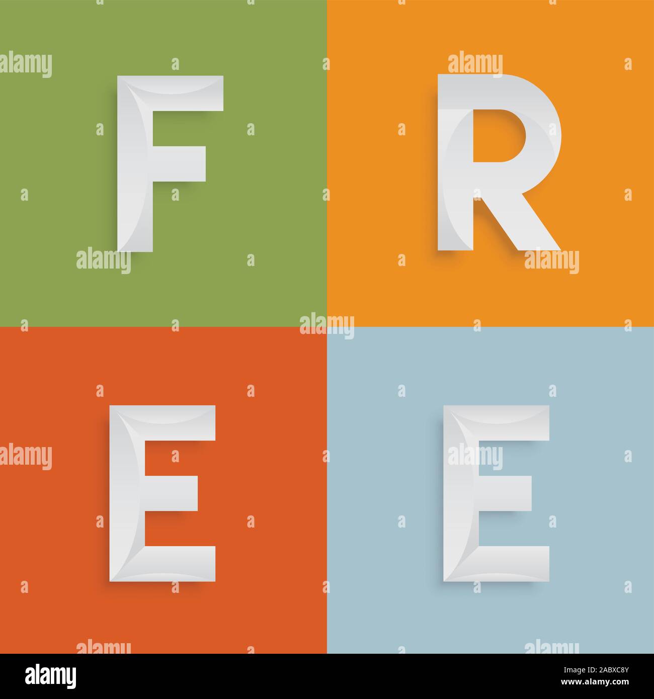 'Frei' four-letter-Word für Websites, Illustration, Vektor Stock Vektor