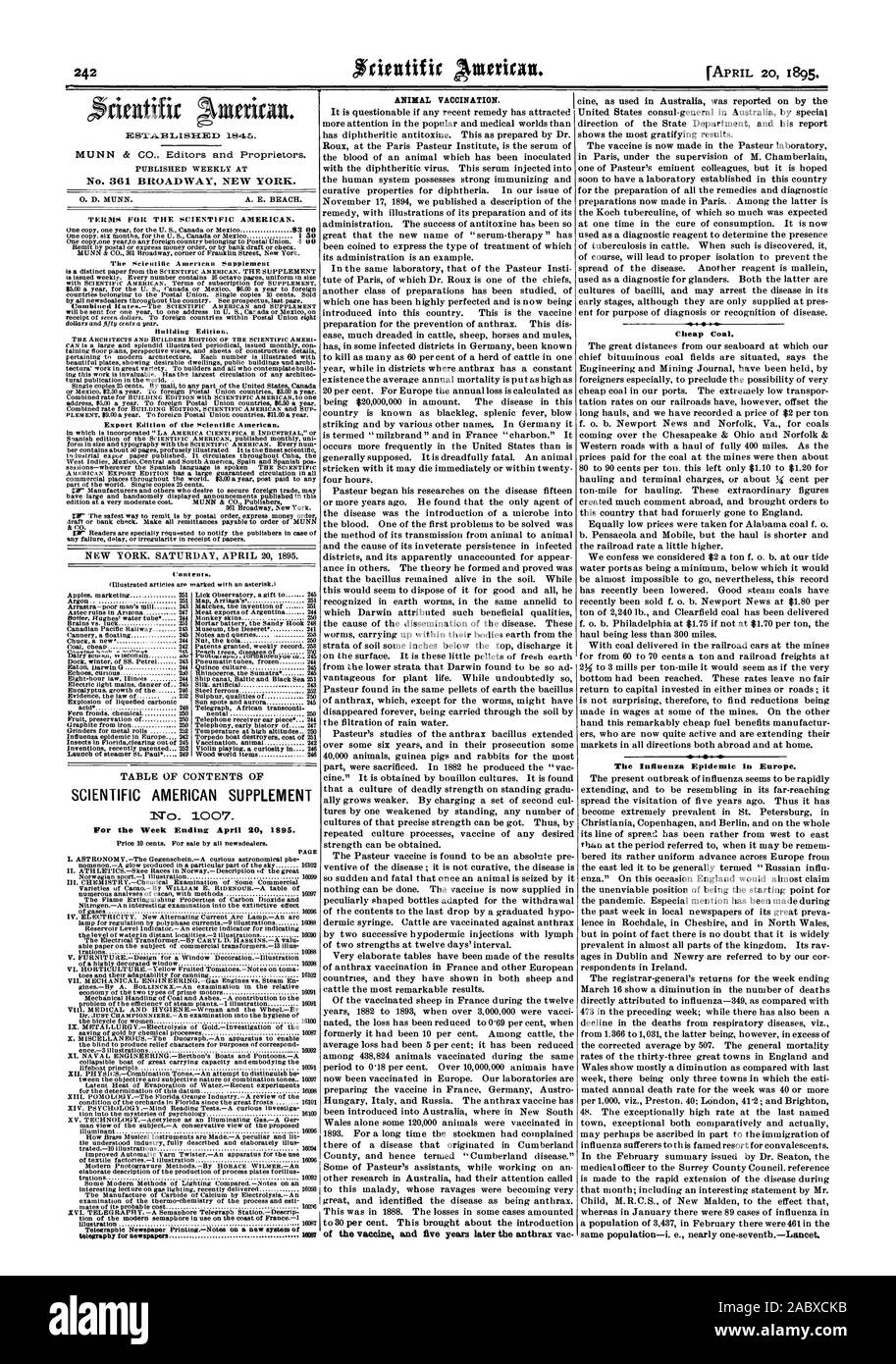 Veröffentlicht wöchentlich an Nr. 361 BROADWAY NEW YORK. 0. D. MUNN. A. E. STRAND. Bedingungen für den Scientific American. S 3 00 1 50 Export Ausgabe des Scientific American Scientific American Supplement für die Woche bis zum 20. April 1895. Abbildung 16087 Telegrafie für Zeitungen 18092 TIER IMPFUNG. Billige Kohle. gleichen Bevölkerung - d. h. fast ein Siebtel - Lancet. Holz Welt Reihen 246, 1895-04-20 Stockfoto