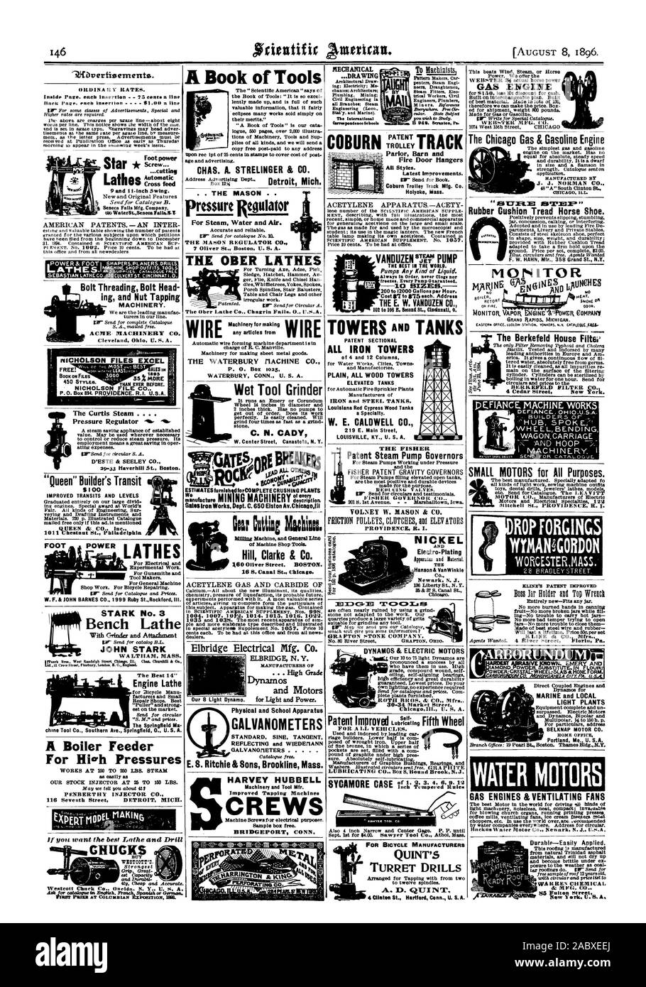 E.S. Ritchie & Söhne Brookline Messe für Rich Druck WASSER MOTOREN ARBEITET AUF 150 BIS 250 LB&Dampf so einfach wie unser Lager EINSPRITZDÜSE BEI 25 BIS 150 lbs. P ENBERT HY EINSPRITZDÜSE CO SYCAMORE FALL Zoll temperiert Regeln GAS MOTOREN & VENTILATOREN BESATZUNGEN Maschine Serowe f oder elektrische Zwecke. Sample Box kostenlos. BRIDGEPORT, CONN. Auch 4 Zoll Schmal und Zentrum Gage. S. S. bis Sept. 1 für 84.00. Sawyer Narr' Co Athol Messe Langlebig - Leicht anzuwenden. Aus natürlichen Trinidad Asphalt und spröde unter ex WAILREN CHEMISCHE geworden.. MFG. C 83 Fulton Street New Y ork C. S. EIN FÜR FAHRRADHERSTELLER QUINT IST Stockfoto