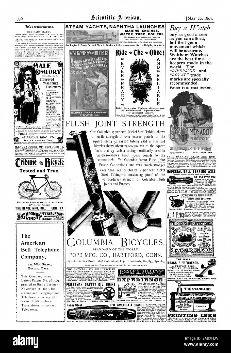 Dampf YACHTEN NAPHTHA STARTET MARINE ENCINES WASSERROHRKESSEL. fAsnmpi piAIES w Re iv lifilin VIERS 0 UHR LED Mit der Olive! Ein FLUSH GEMEINSAME STÄRKE COLUMBIA FAHRRÄDER FÜR WERKZEUGE SÄGEN ETC. ERFAHRUNG! Rasiermesser aus Stahl. . 71 se. OAAFORr verbesserte Washburn Verbindungselemente BACHELOR ''1' ICH AUF S. 4 ISE ANHÄNGER HALTER DR. AWERS UNTERSTÜTZER BLEISTIFT KRAWATTE INHABER AUGE. GLASHALTER. Schlüsselanhänger. Die wunderbare Nutzen dieser große Verdienst la unter. Zahn rcquest. RING CO. p't S. A. Waterbury Anschl. Amerikanische.  .'. Ich verschiedene Artikel, in denen ihre De MANUFACPITRE der Fahrräder - eine geprüfte und Wahr. PA. Die SCHWARZE MFG Stockfoto
