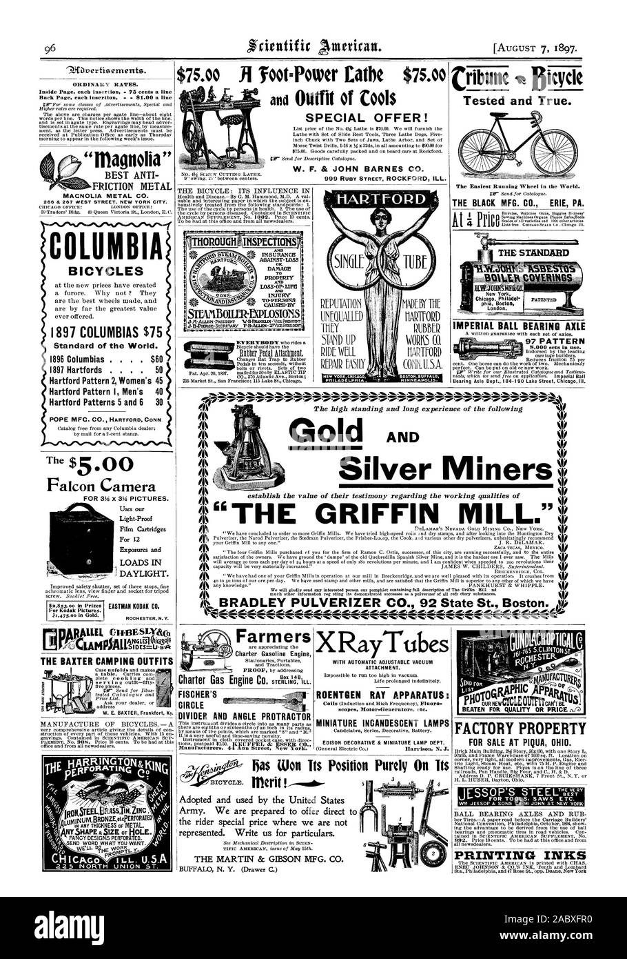 Und Outfit von Kühlt ANGEBOT! W. F. & JOHN BARNES CO. GRÜNDLICHE IHSPECTIONS I SEMBOILERDKOSIONS UND VERSICHERUNG z vor. Verlust oder. Schäden T EIGENTUMS UND VERLETZUNGEN UND 97 Muster. . IA der Wert ihres Zeugnisses her in Bezug auf die Qualitäten von Bradley Pulverisator CO.92 State Street Boston. ii Getestet und Wahr. Die einfachste Laufrad der Welt. Die SCHWARZE MFG. Co.ERIE PA. IMPERIAL KUGELGELAGERTE ACHSE New York phia Boston London. gewonnen hat seine Position rein auf seinen Verdienst FAHRRAD. Die MARTIN & GIBSON MFG. Co.BUFFAL N.Y. (Schublade C.) 7. J1 ivertisement 9. Die BAXTER CAMPING OUTFITS Stockfoto
